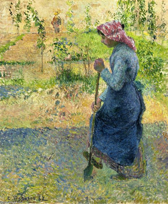Wikioo.org - The Encyclopedia of Fine Arts - Painting, Artwork by Camille Pissarro - Paysanne Couchant