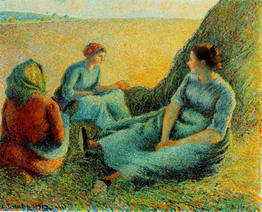 WikiOO.org - 百科事典 - 絵画、アートワーク Camille Pissarro - 一休みHaymakers