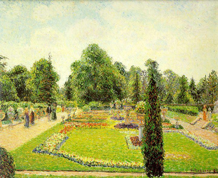 Wikoo.org - موسوعة الفنون الجميلة - اللوحة، العمل الفني Camille Pissarro - Kew, the Path to the Main Conservatory