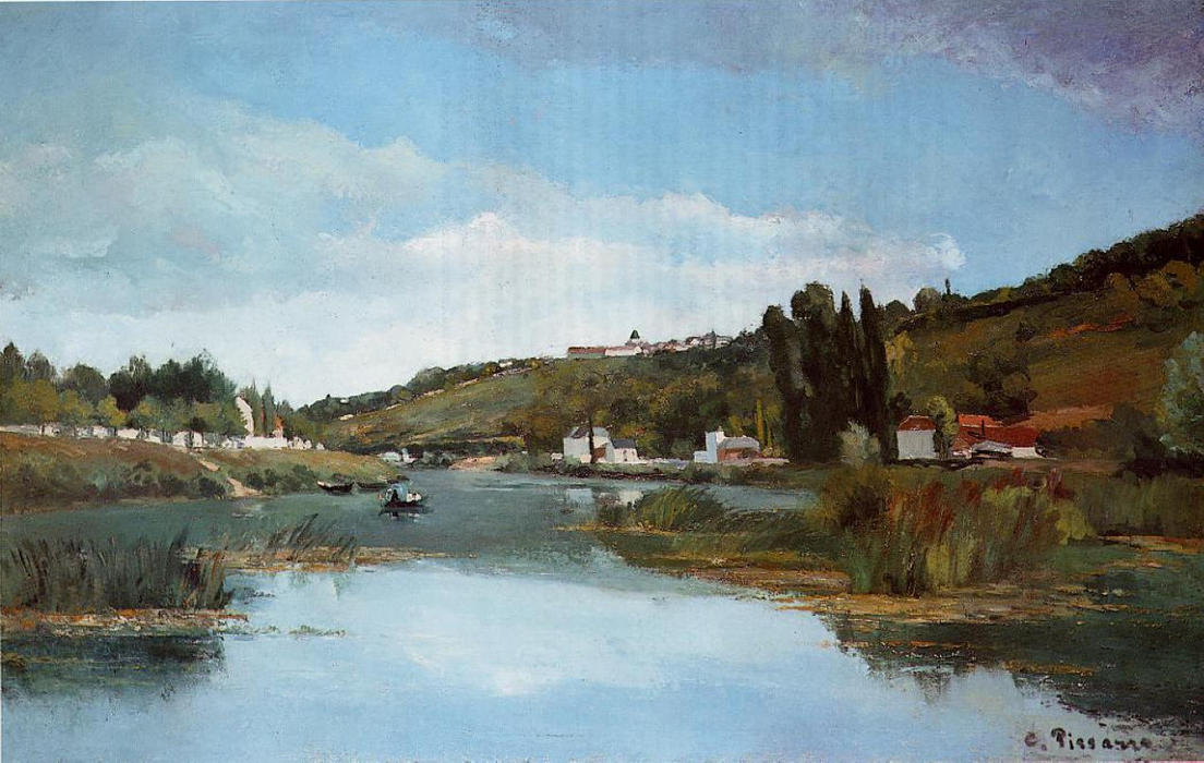 WikiOO.org - دایره المعارف هنرهای زیبا - نقاشی، آثار هنری Camille Pissarro - The Marne at Chennevieres