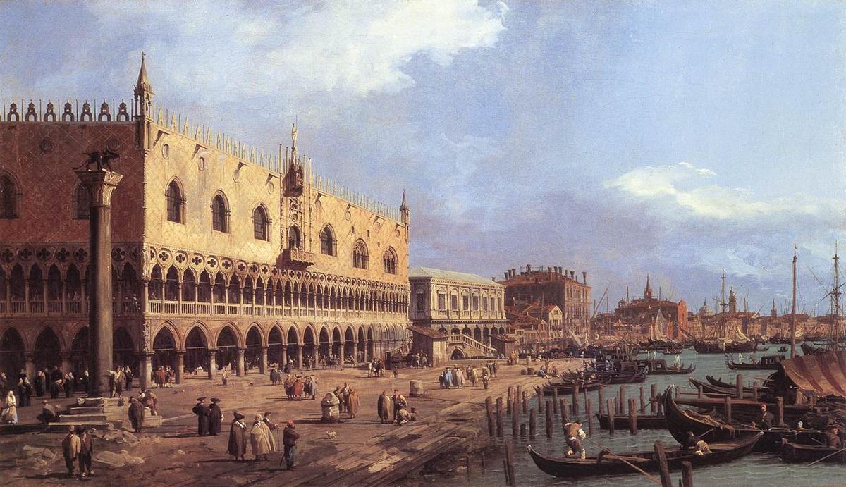 Wikioo.org – L'Encyclopédie des Beaux Arts - Peinture, Oeuvre de Giovanni Antonio Canal (Canaletto) - riva degli schiavoni : vers l'est