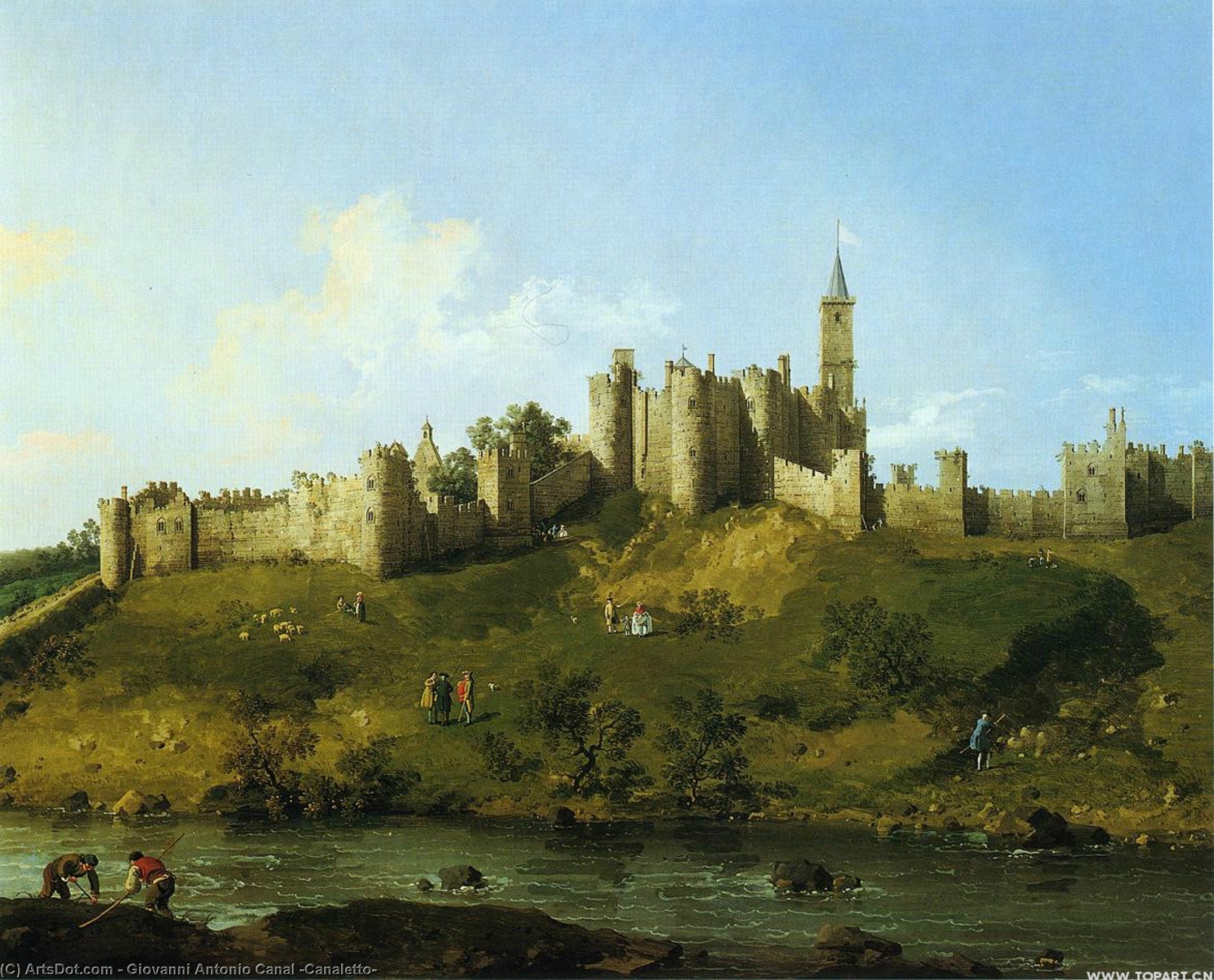 Wikioo.org - The Encyclopedia of Fine Arts - Painting, Artwork by Giovanni Antonio Canal (Canaletto) - Alnwick Castle