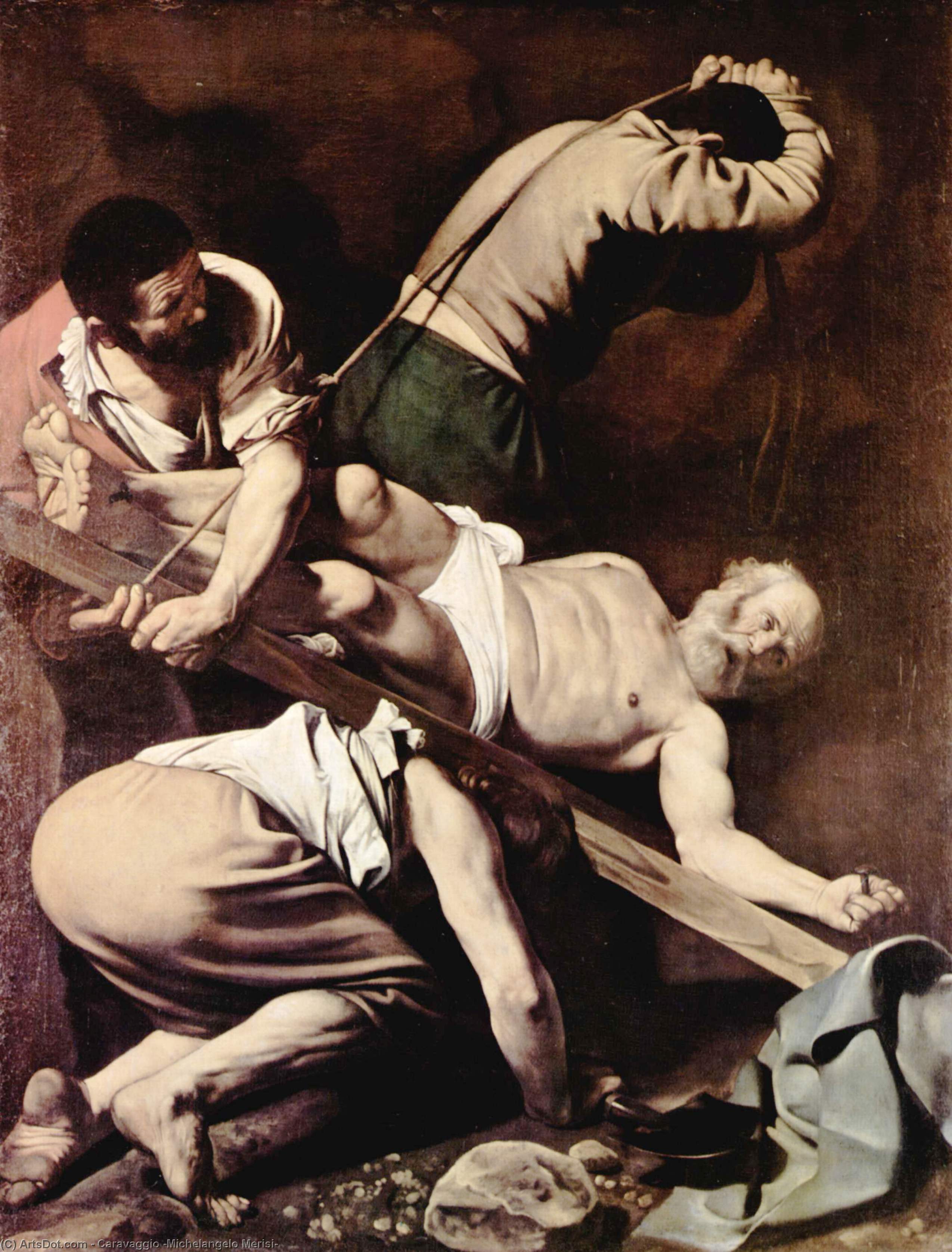Wikioo.org - Encyklopedia Sztuk Pięknych - Malarstwo, Grafika Caravaggio (Michelangelo Merisi) - Crucifixion of Saint Peter