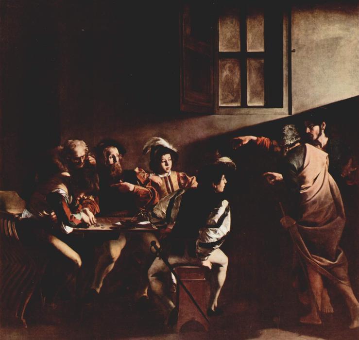 Wikioo.org - The Encyclopedia of Fine Arts - Painting, Artwork by Caravaggio (Michelangelo Merisi) - Calling of Saint Matthew