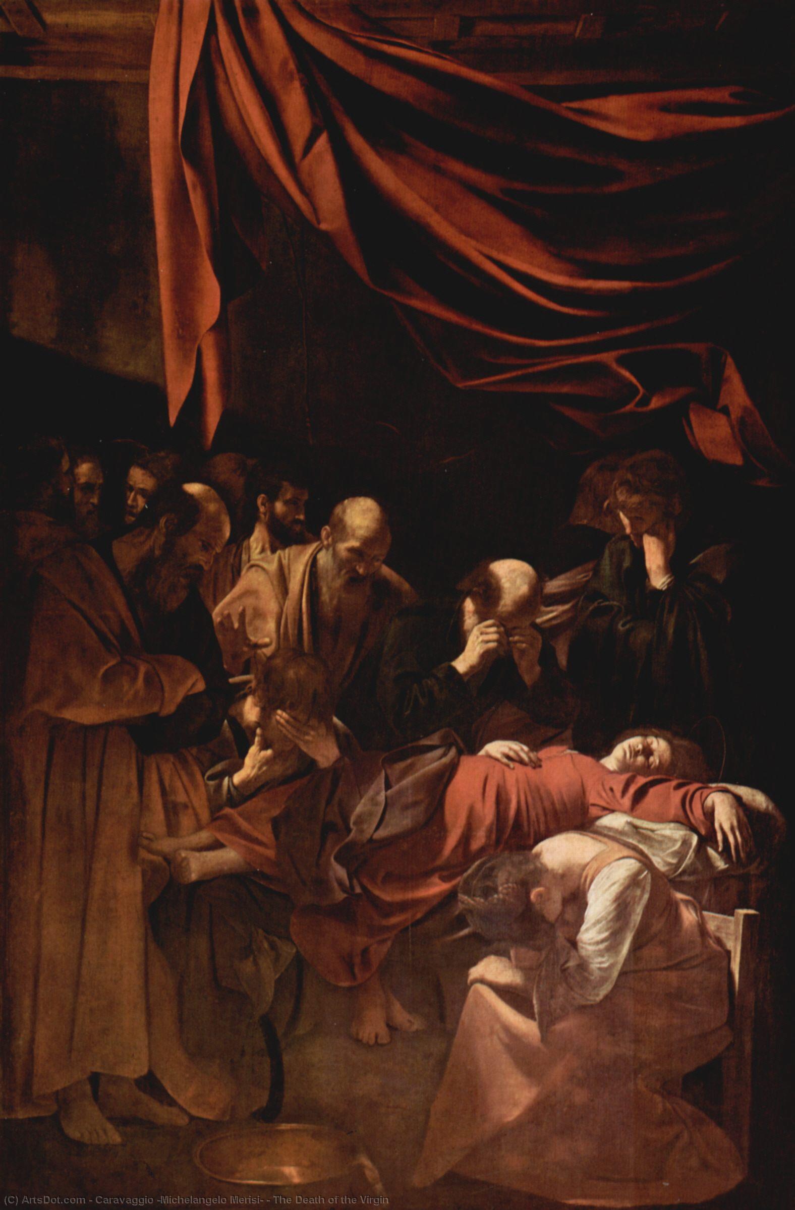 Wikioo.org – La Enciclopedia de las Bellas Artes - Pintura, Obras de arte de Caravaggio (Michelangelo Merisi) - la muerte de virgen