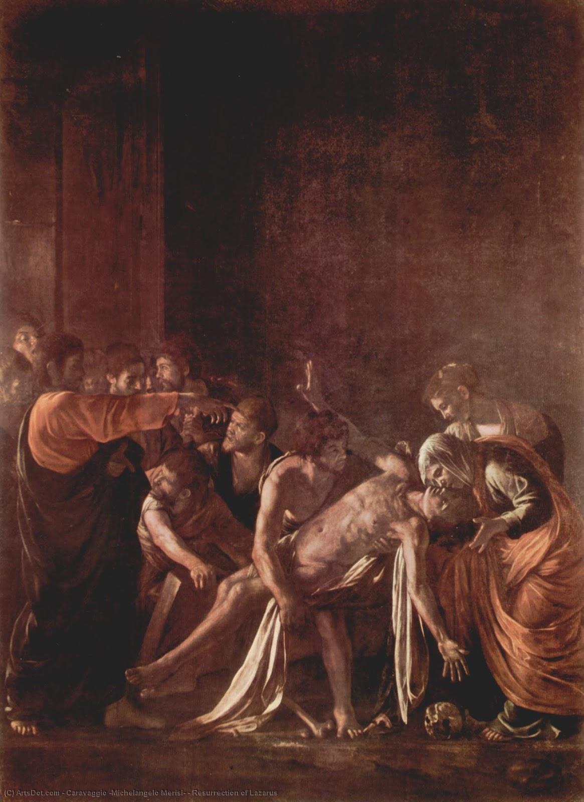 WikiOO.org - Encyclopedia of Fine Arts - Schilderen, Artwork Caravaggio (Michelangelo Merisi) - Resurrection of Lazarus