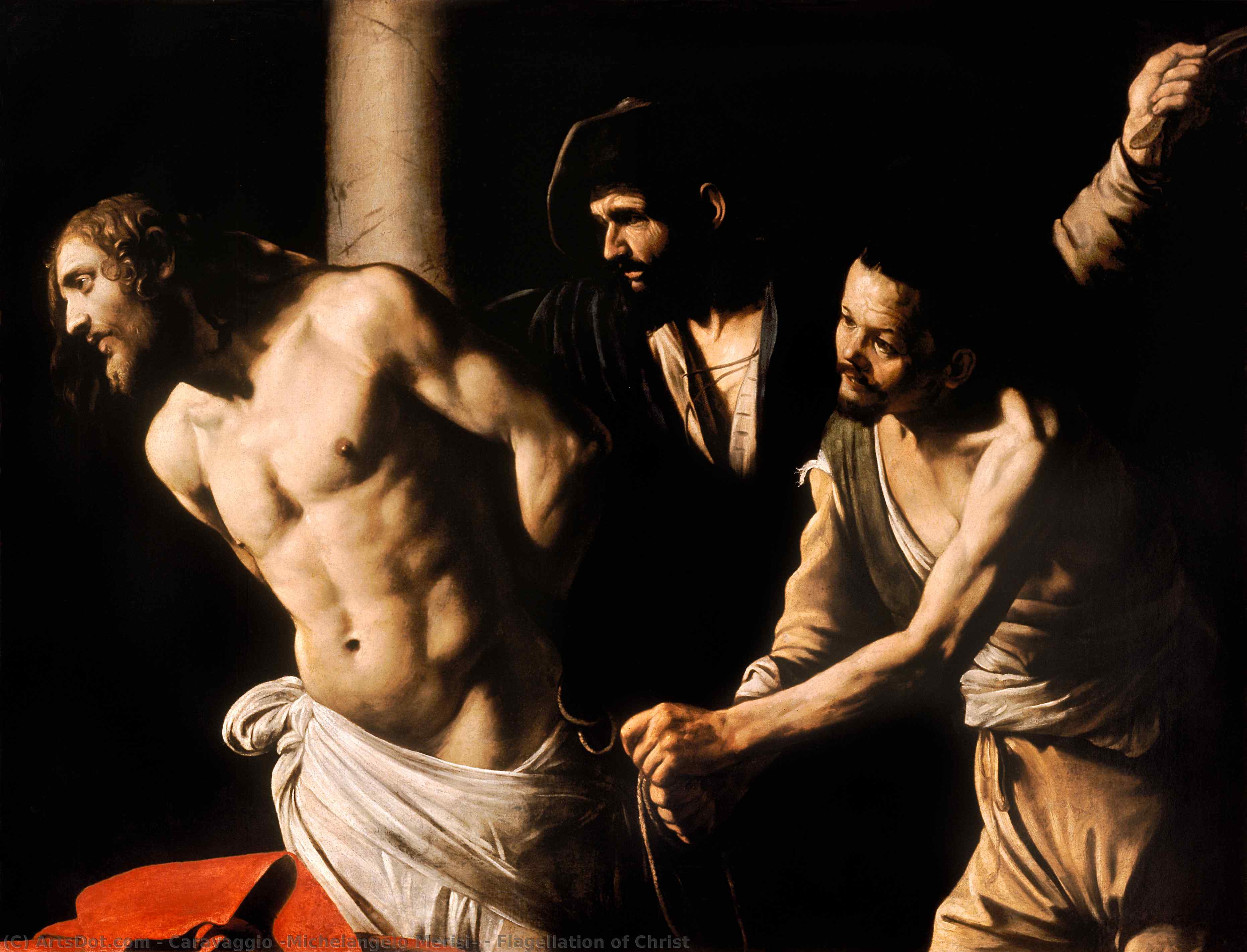 Wikioo.org - Die Enzyklopädie bildender Kunst - Malerei, Kunstwerk von Caravaggio (Michelangelo Merisi) - Geißelung Christi
