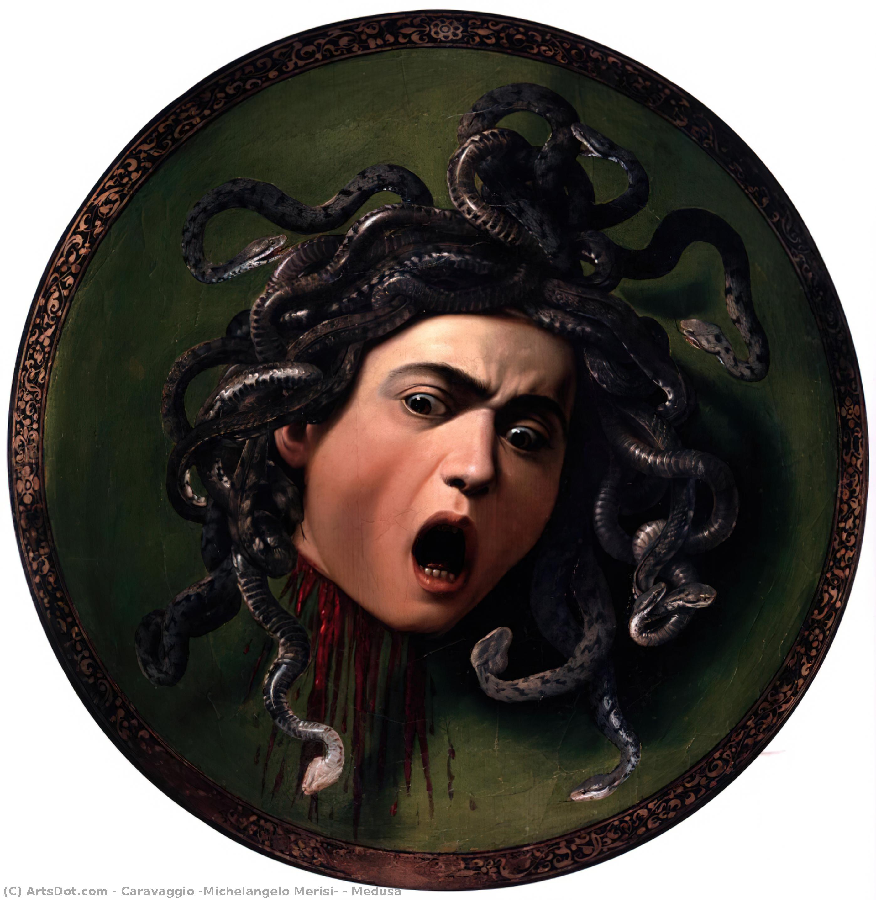 Wikioo.org - Bách khoa toàn thư về mỹ thuật - Vẽ tranh, Tác phẩm nghệ thuật Caravaggio (Michelangelo Merisi) - Medusa