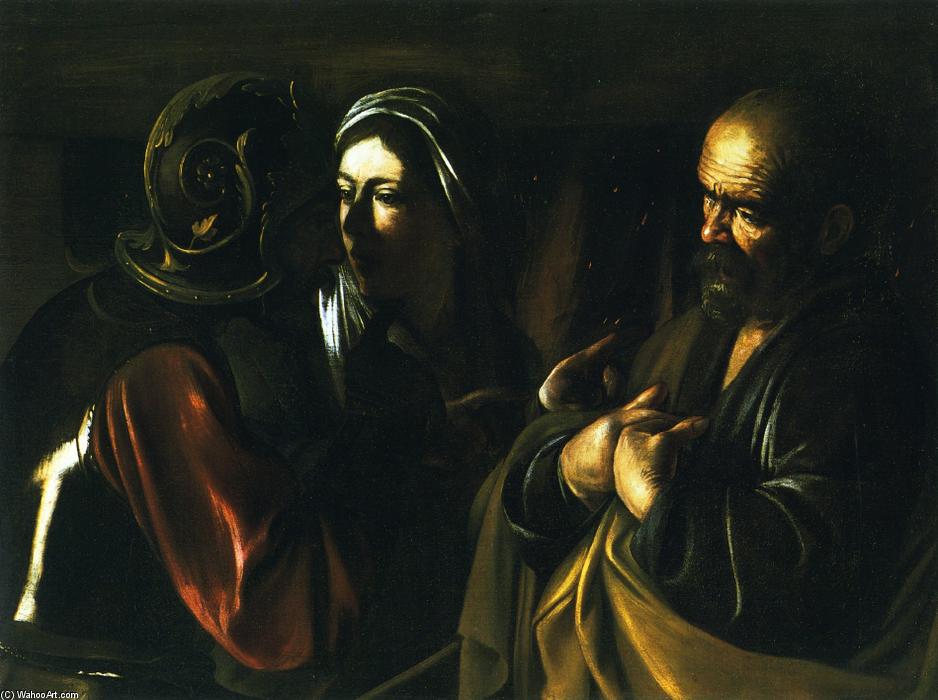 Wikioo.org - The Encyclopedia of Fine Arts - Painting, Artwork by Caravaggio (Michelangelo Merisi) - Denial of Saint Peter