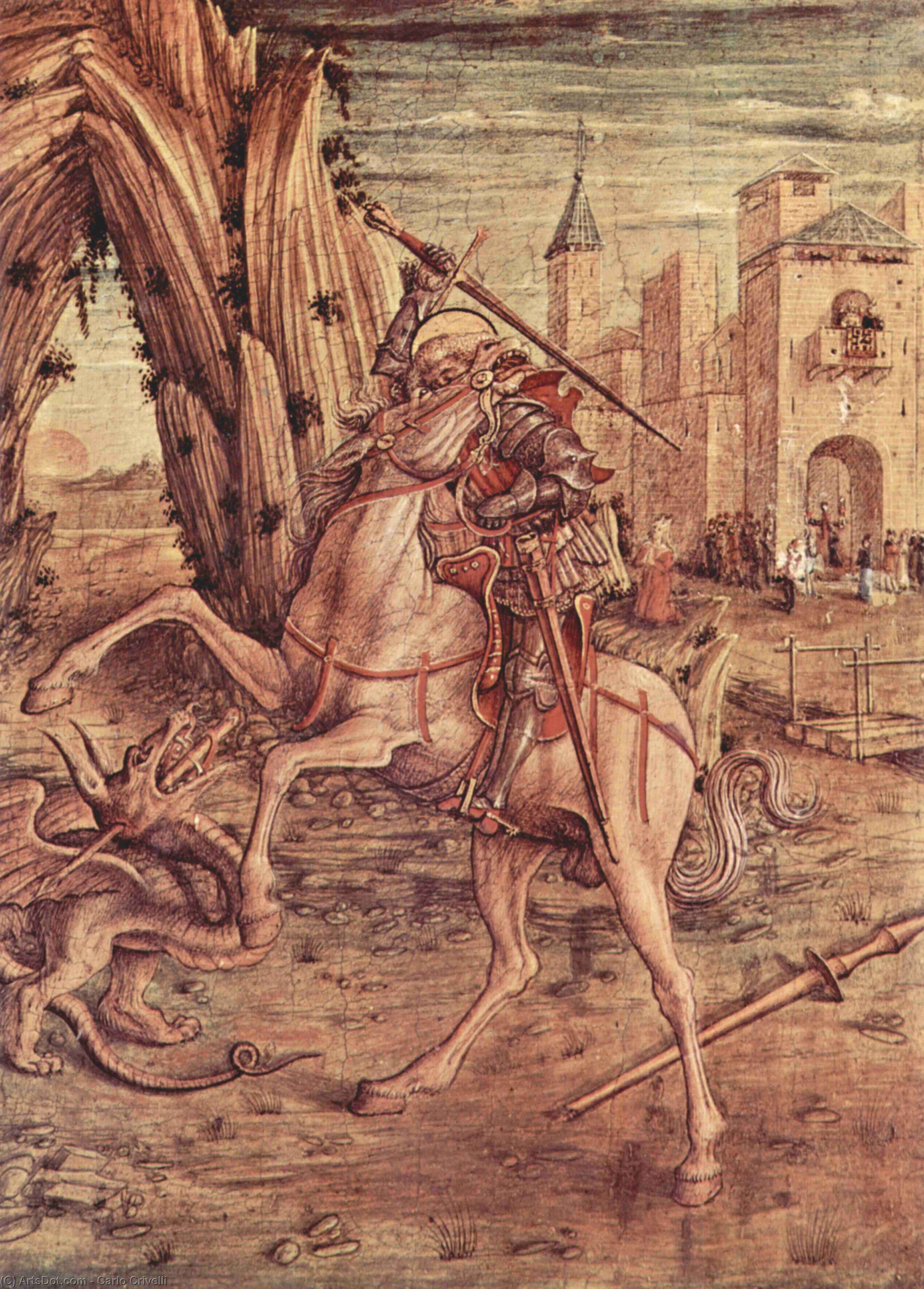 Wikioo.org - The Encyclopedia of Fine Arts - Painting, Artwork by Carlo Crivelli - Saint George and the dragon