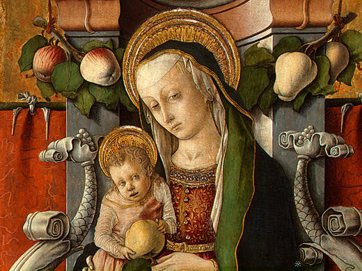 Wikioo.org – L'Enciclopedia delle Belle Arti - Pittura, Opere di Carlo Crivelli - Madonna col Bambino in trono con donatore