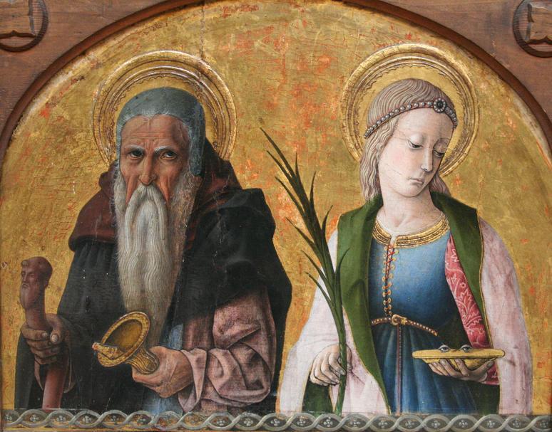 WikiOO.org – 美術百科全書 - 繪畫，作品 Carlo Crivelli - 圣徒安东尼和圣卢西亚