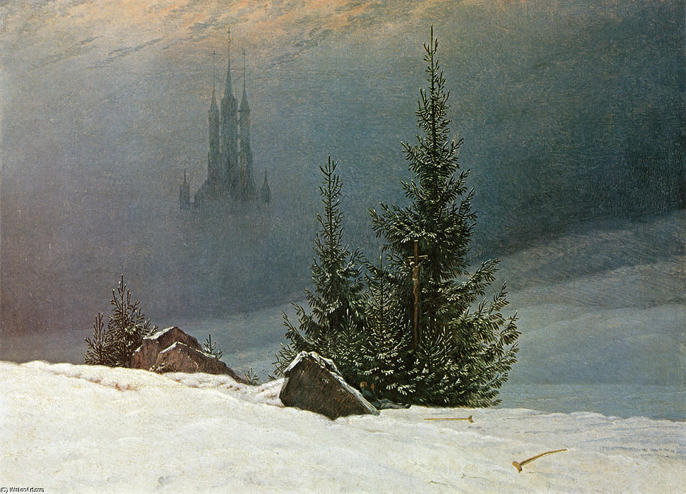 WikiOO.org - Enciklopedija dailės - Tapyba, meno kuriniai Caspar David Friedrich - Winter landscape