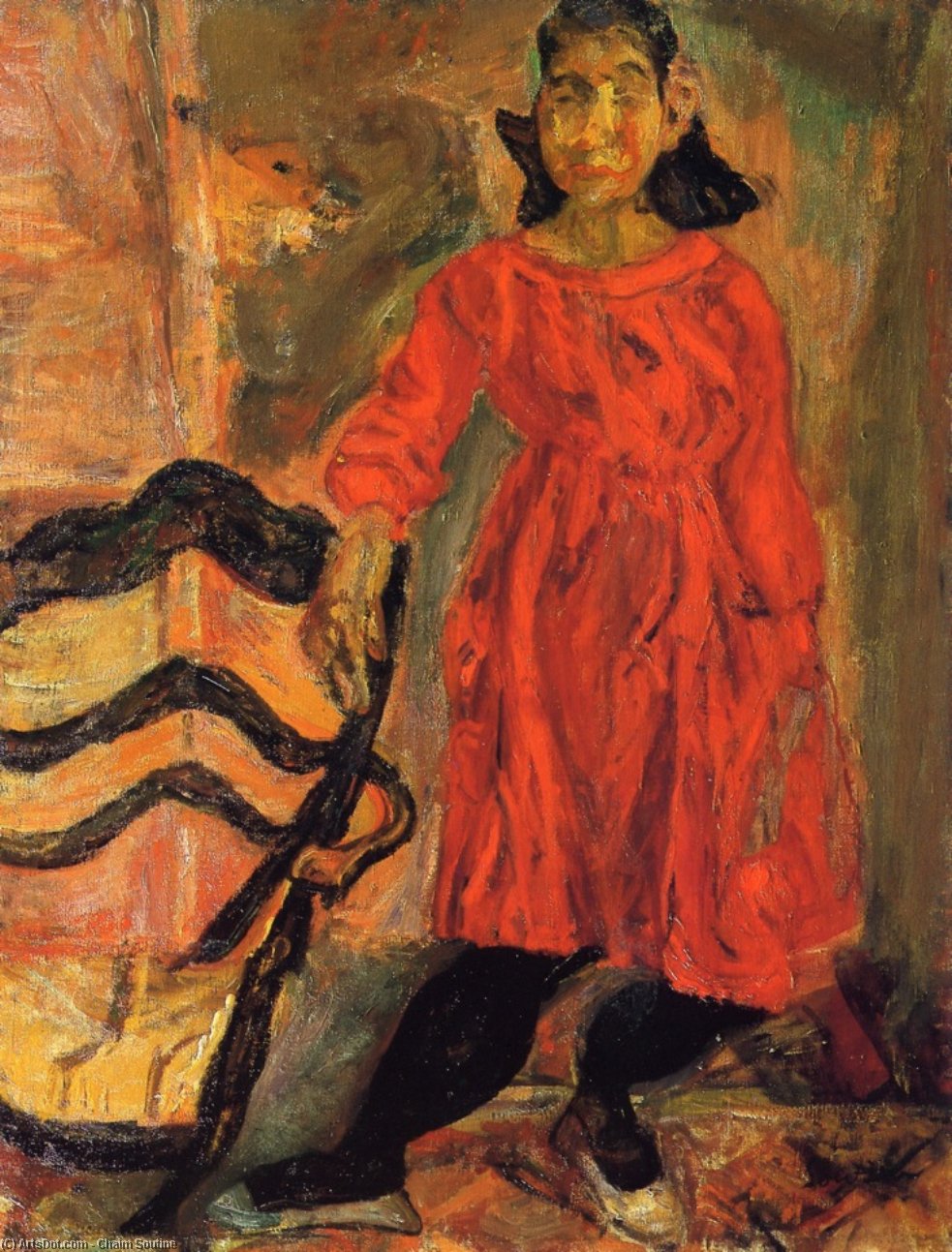 Wikioo.org - Bách khoa toàn thư về mỹ thuật - Vẽ tranh, Tác phẩm nghệ thuật Chaim Soutine - Girl in Red