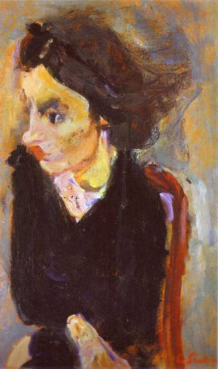 Wikioo.org - สารานุกรมวิจิตรศิลป์ - จิตรกรรม Chaim Soutine - Woman in Profile (Portrait of Madame Tennent)