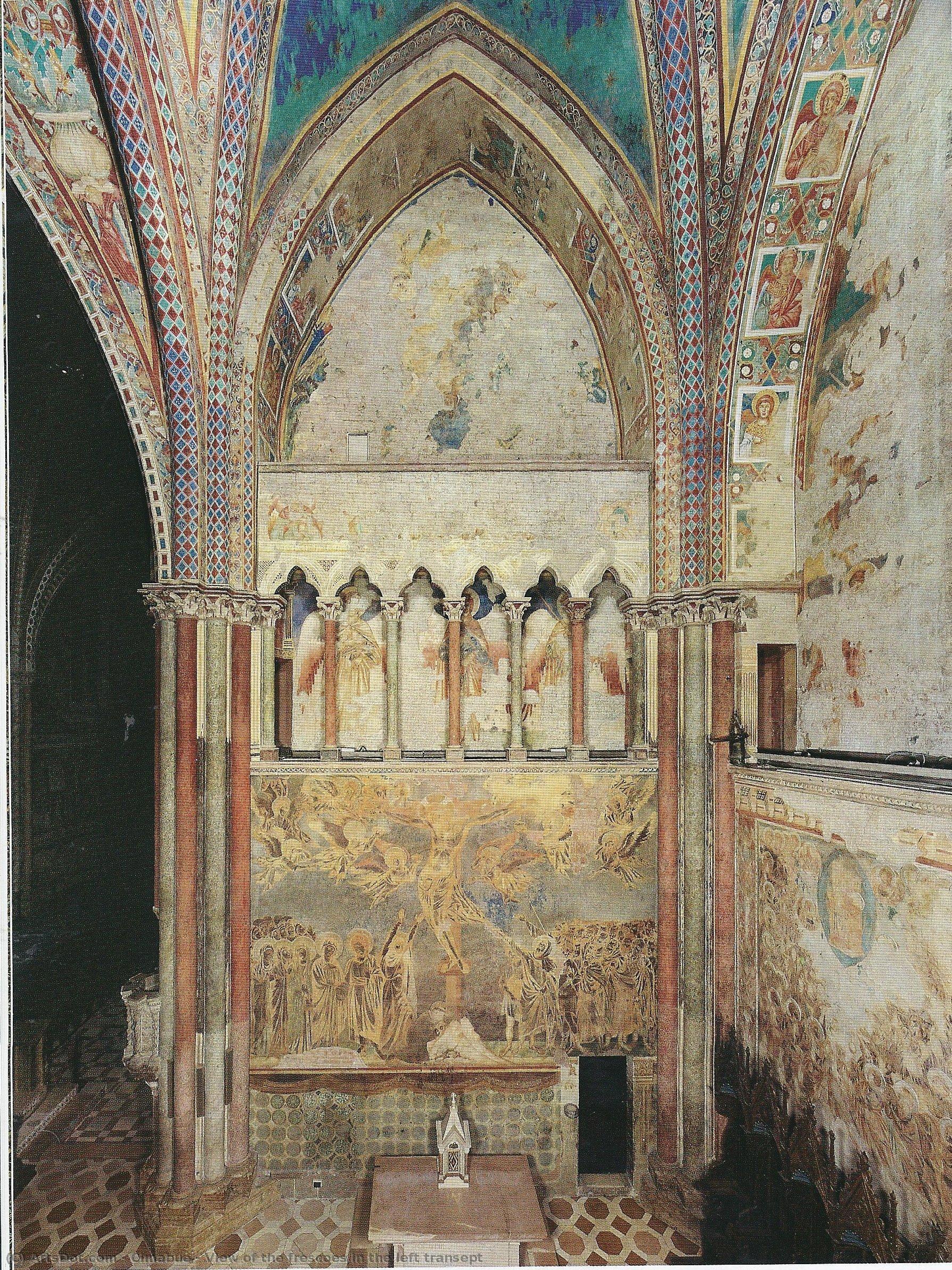 Wikioo.org – L'Enciclopedia delle Belle Arti - Pittura, Opere di Cimabue - vista di affreschi  contro  Antartico  sinistro  transetto