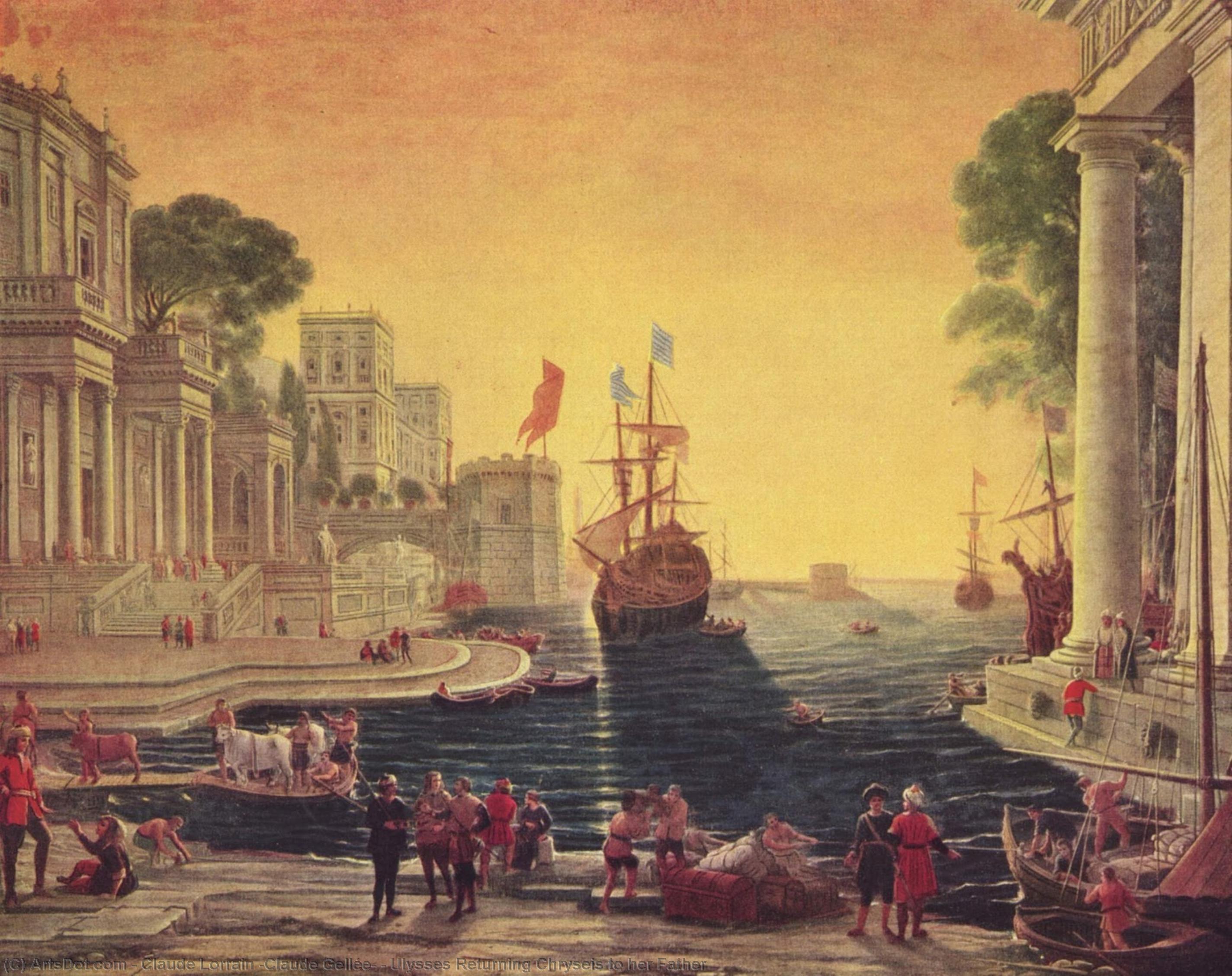 Wikioo.org - The Encyclopedia of Fine Arts - Painting, Artwork by Claude Lorrain (Claude Gellée) - Ulysses Returning Chryseis to her Father