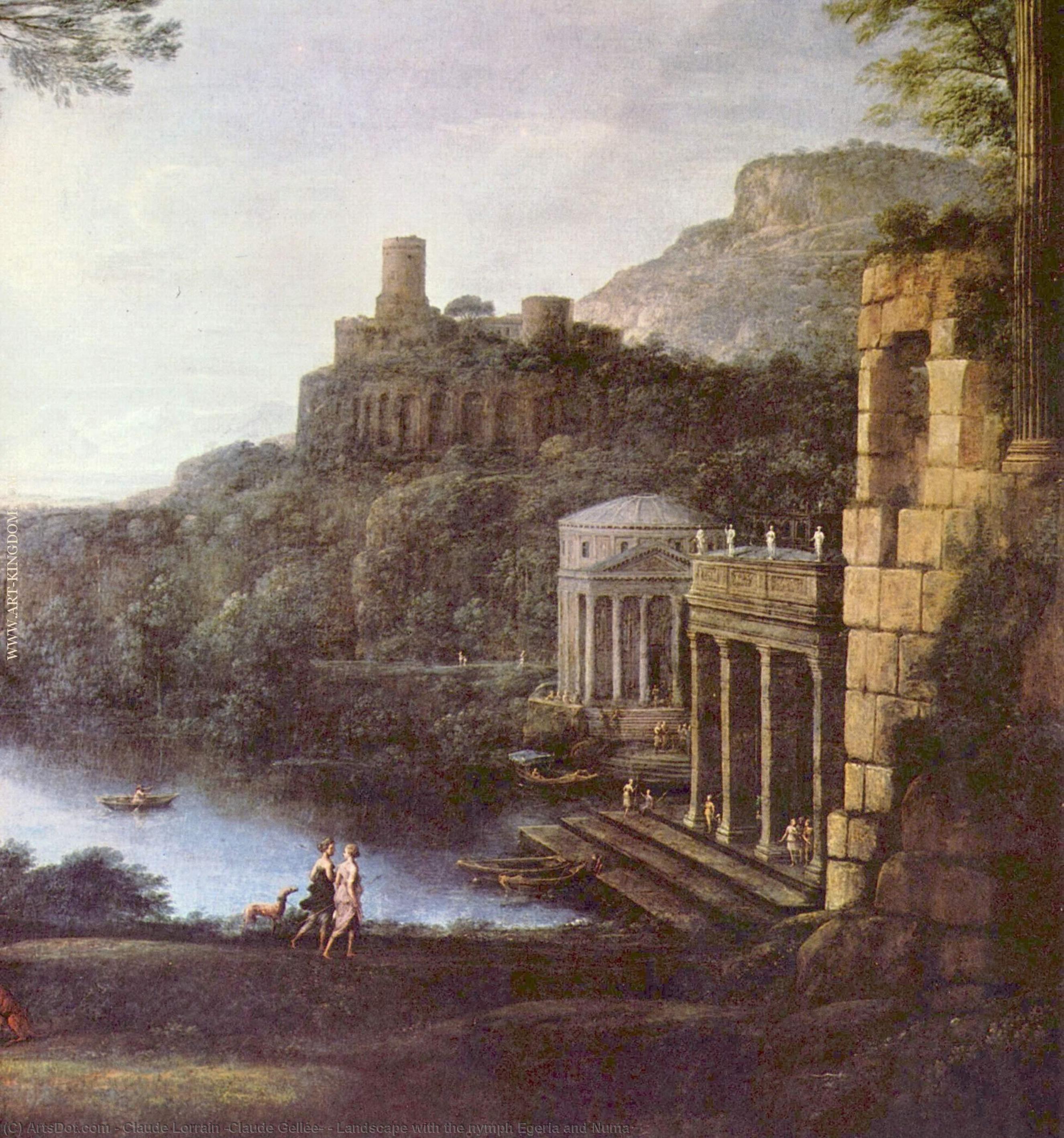 Wikioo.org - The Encyclopedia of Fine Arts - Painting, Artwork by Claude Lorrain (Claude Gellée) - Landscape with the nymph Egeria and Numa