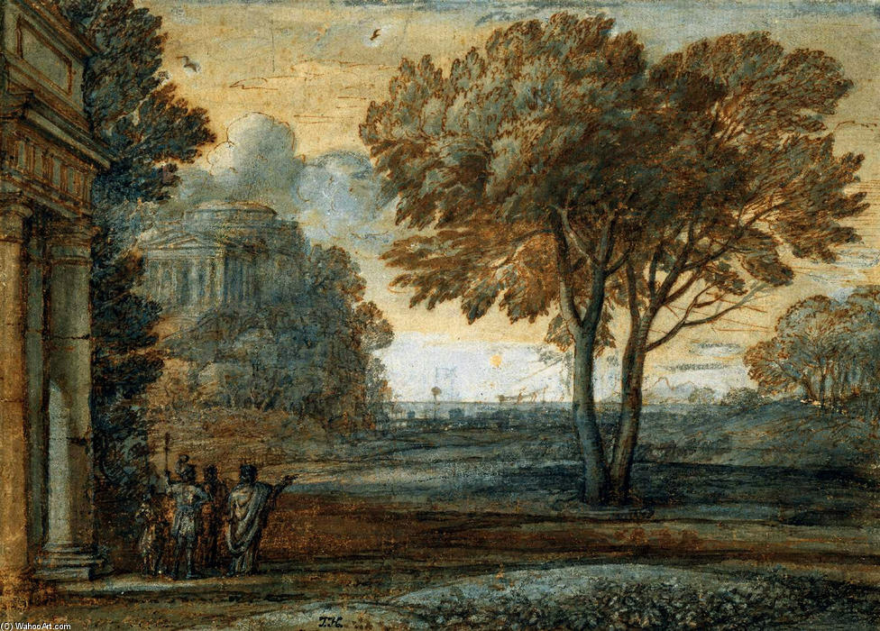 Wikioo.org - The Encyclopedia of Fine Arts - Painting, Artwork by Claude Lorrain (Claude Gellée) - Seascape with Aeneas on Delos