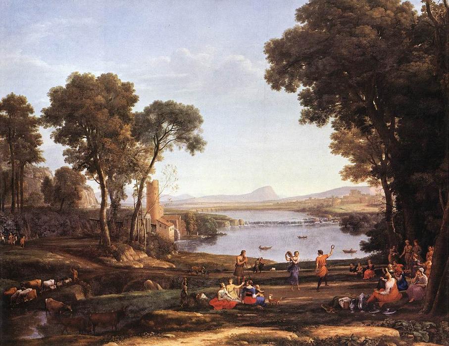Wikioo.org - The Encyclopedia of Fine Arts - Painting, Artwork by Claude Lorrain (Claude Gellée) - Landscape with Water Mill