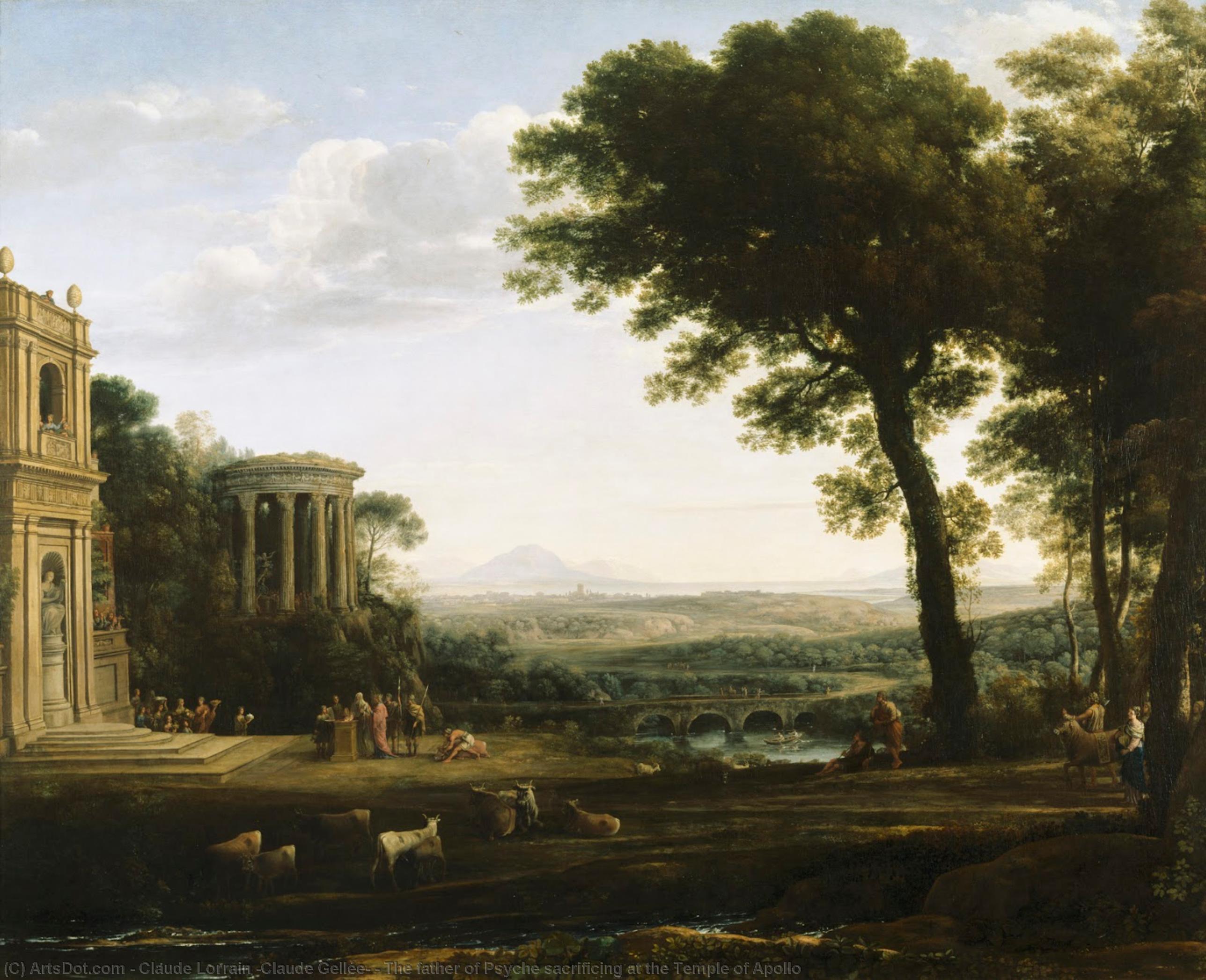 WikiOO.org - Encyclopedia of Fine Arts - Målning, konstverk Claude Lorrain (Claude Gellée) - The father of Psyche sacrificing at the Temple of Apollo