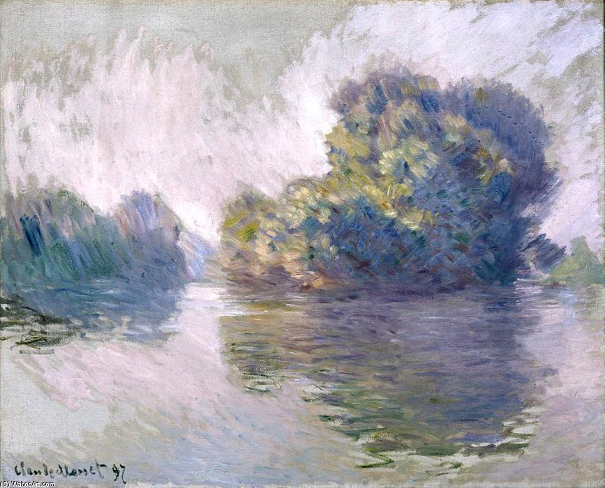 WikiOO.org - 백과 사전 - 회화, 삽화 Claude Monet - Islands at Port-Villez