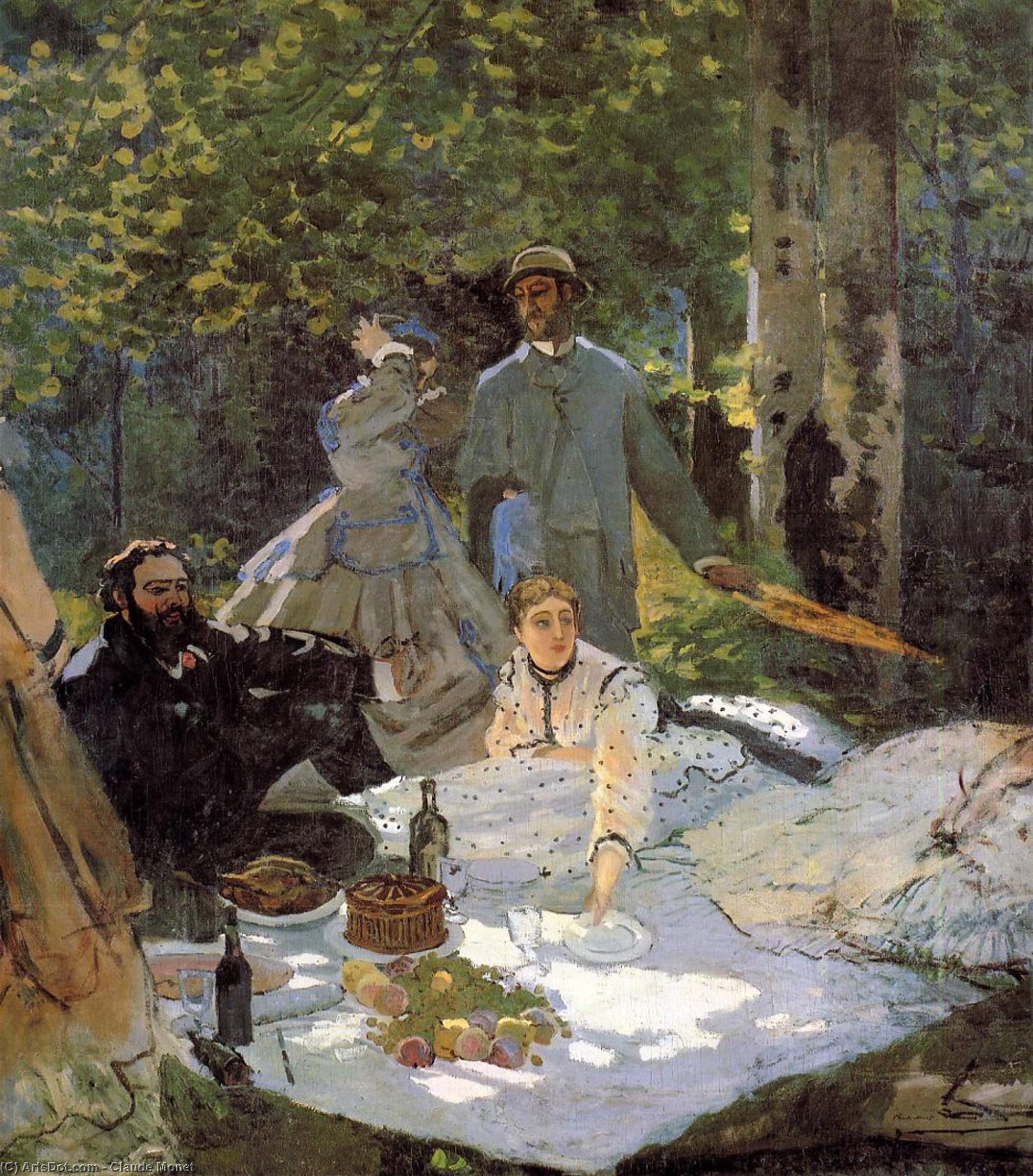 WikiOO.org - Encyclopedia of Fine Arts - Lukisan, Artwork Claude Monet - Lunch on the Grass (central panel)