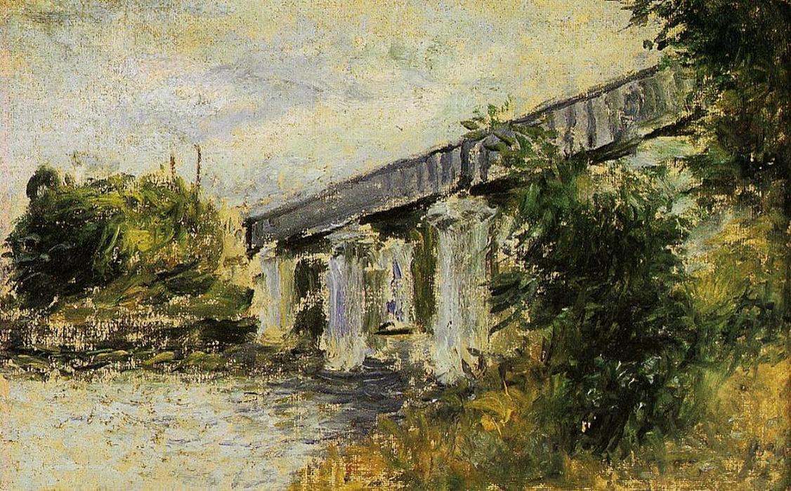 WikiOO.org - Enciclopedia of Fine Arts - Pictura, lucrări de artă Claude Monet - Railway Bridge at Argenteuil