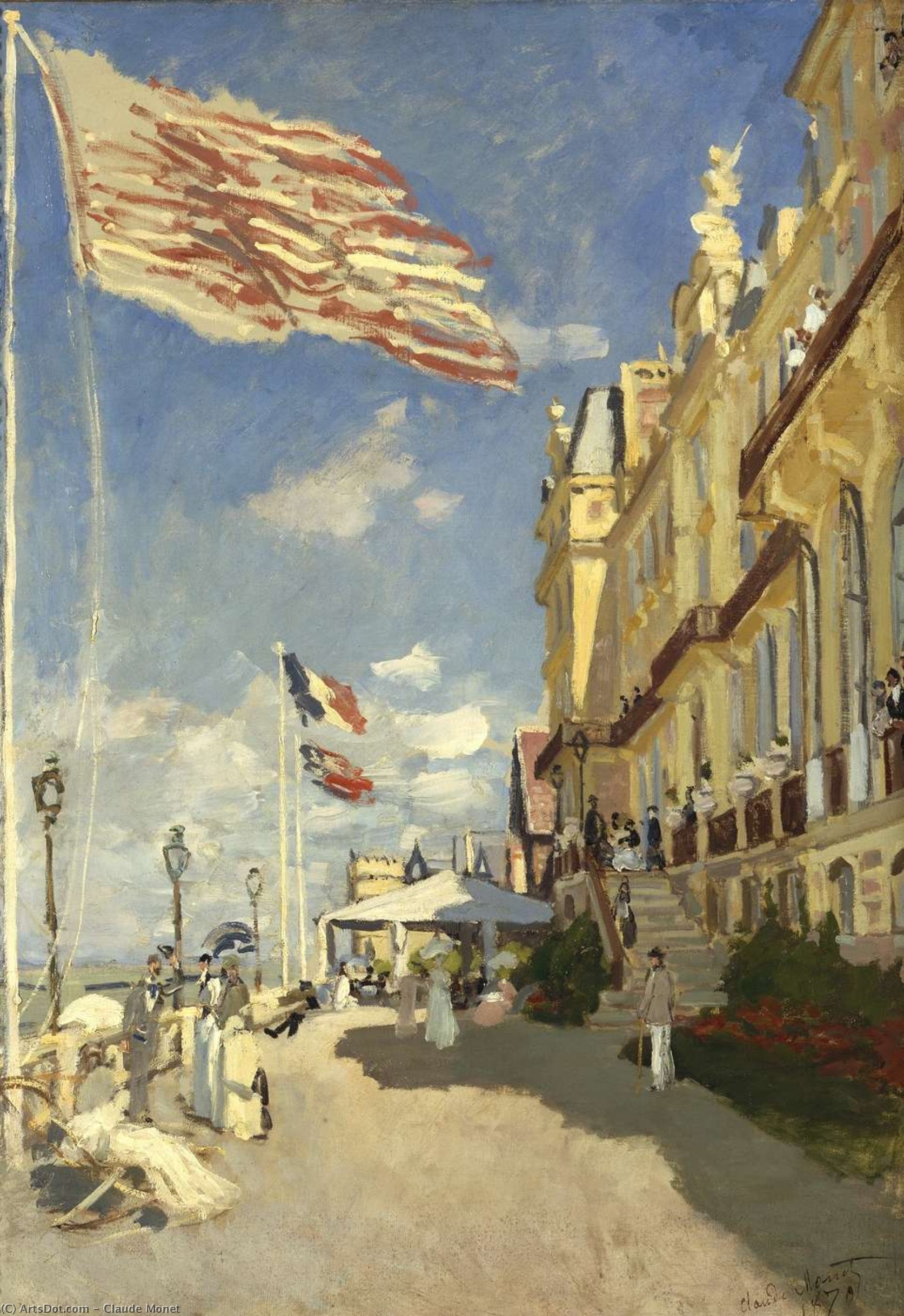 WikiOO.org - Encyclopedia of Fine Arts - Festés, Grafika Claude Monet - The Hotel des Roches Noires at Trouville