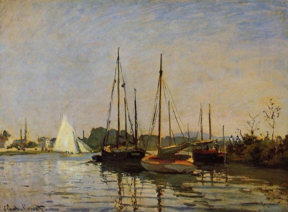 WikiOO.org – 美術百科全書 - 繪畫，作品 Claude Monet - 游艇 , 阿让特伊 , c . 1872-3 ( 油画 )