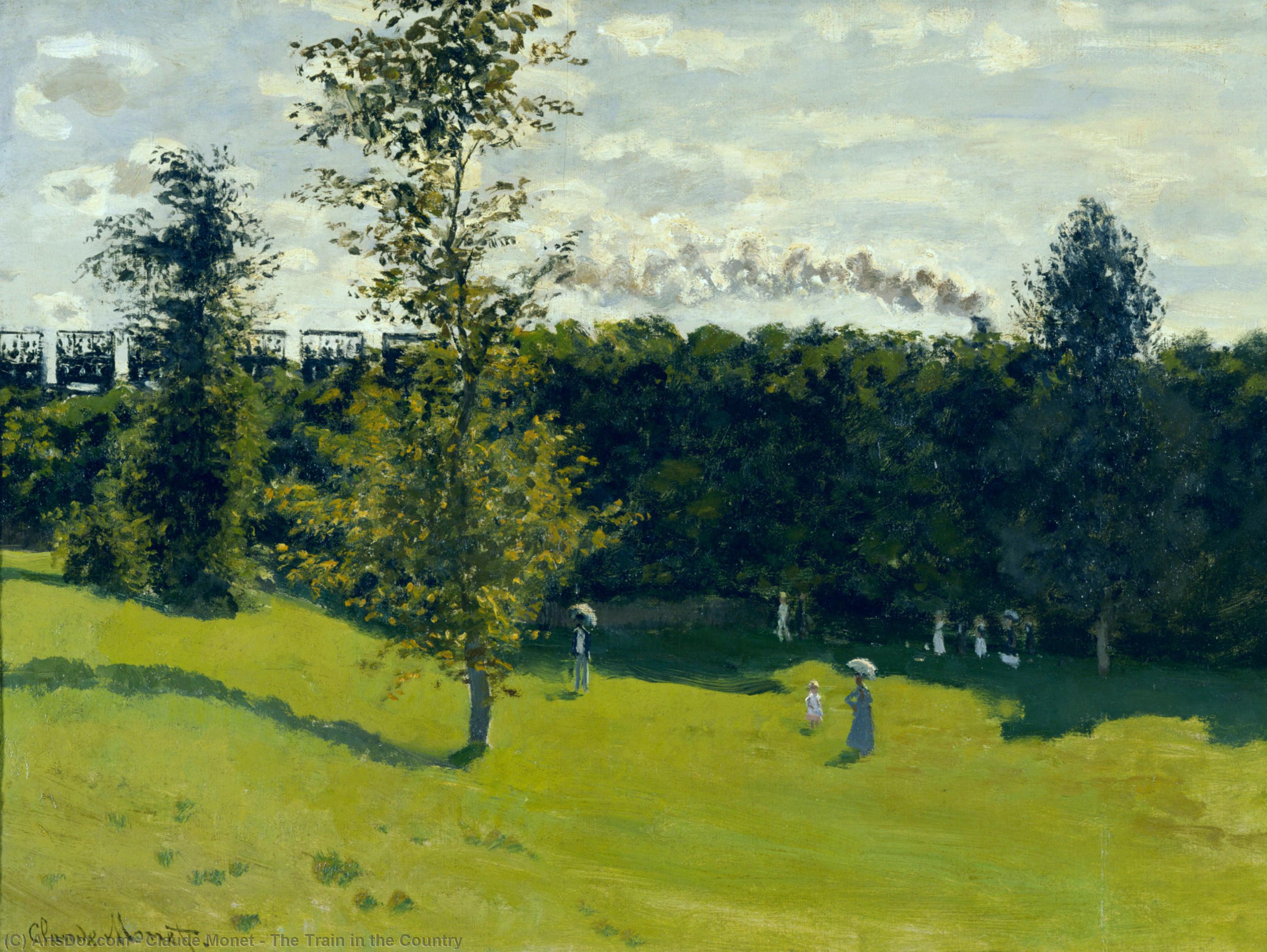 Wikioo.org – L'Enciclopedia delle Belle Arti - Pittura, Opere di Claude Monet - il treno nel paese