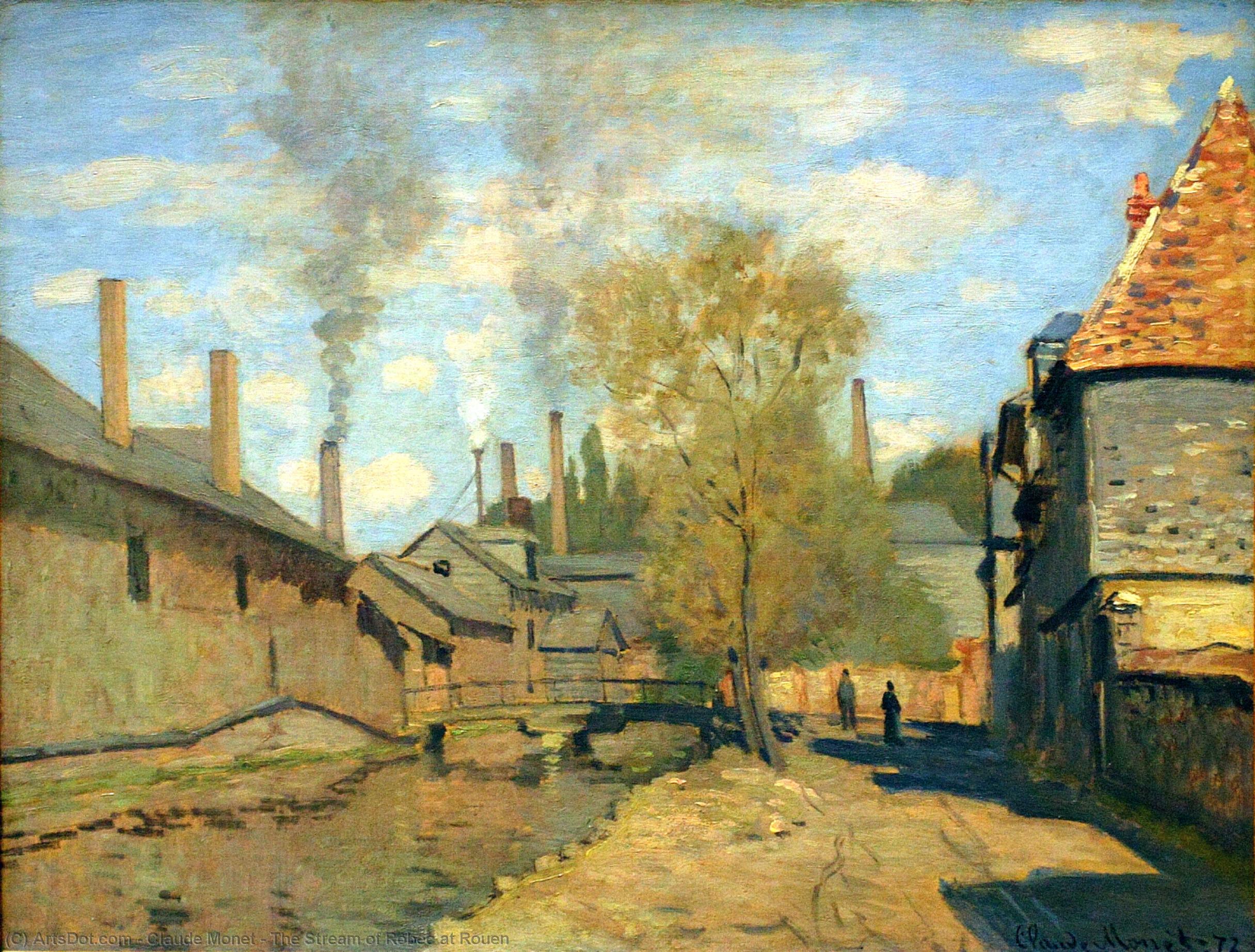 Wikioo.org – L'Enciclopedia delle Belle Arti - Pittura, Opere di Claude Monet - il flusso di Robec a rouen