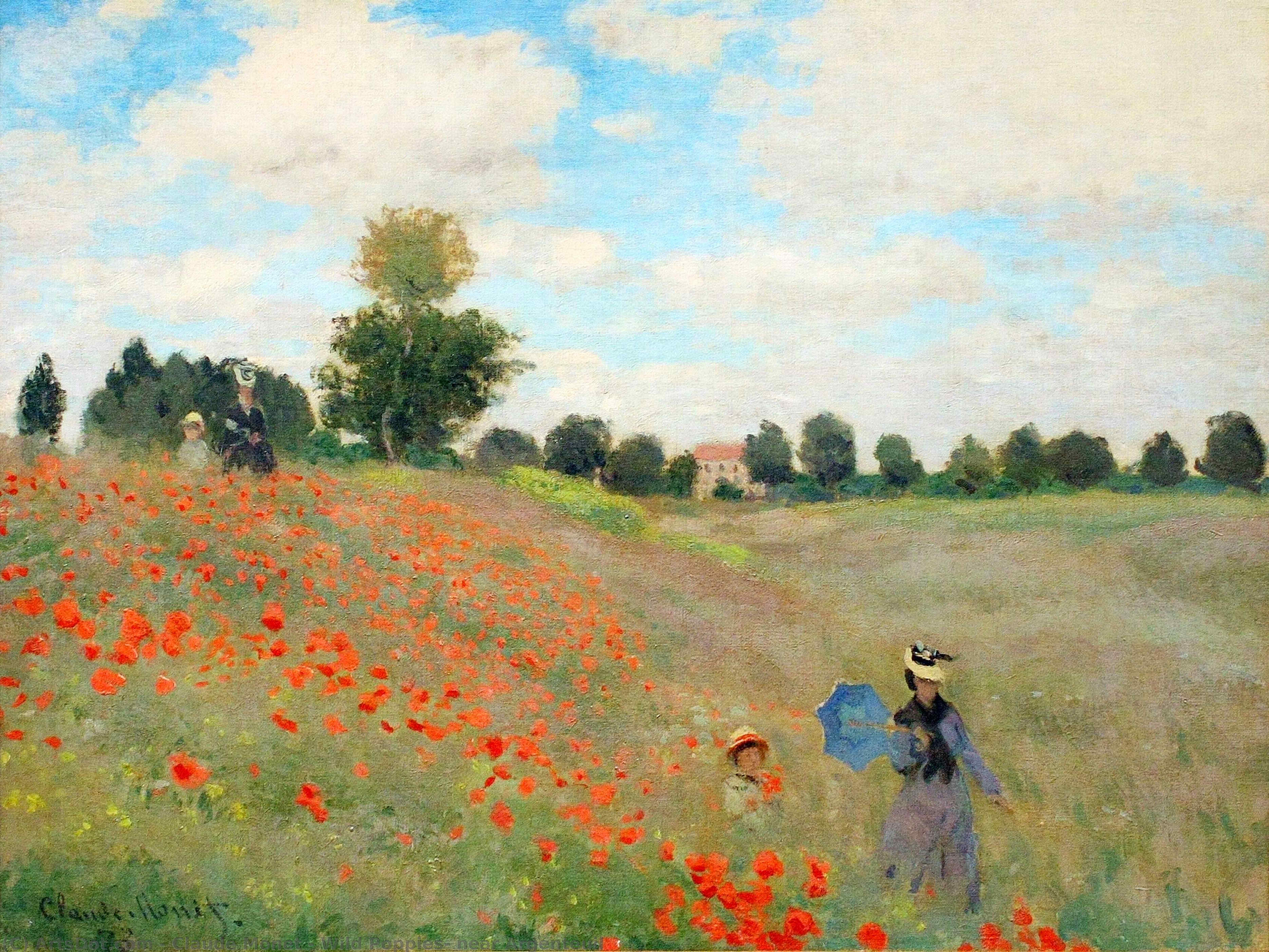 WikiOO.org - 百科事典 - 絵画、アートワーク Claude Monet - 野生のポピー 近い  アルジャントゥーユ