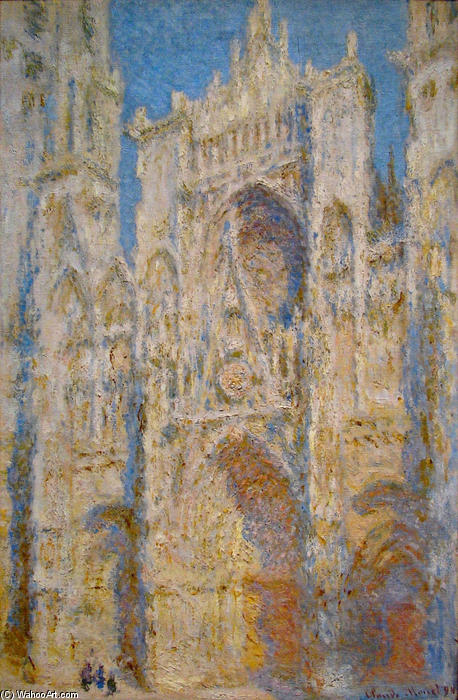 Wikioo.org - The Encyclopedia of Fine Arts - Painting, Artwork by Claude Monet - Rouen Cathedral, West Facade, Sunlight