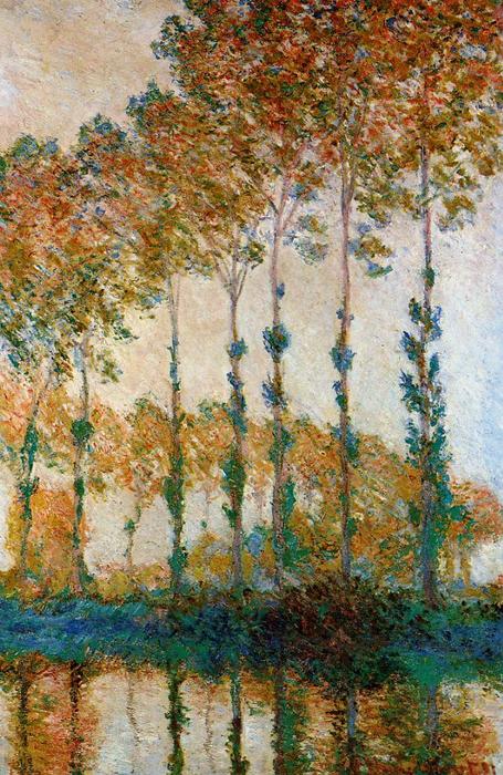Wikioo.org – L'Enciclopedia delle Belle Arti - Pittura, Opere di Claude Monet - Pioppi sulle rive del Epte autunno