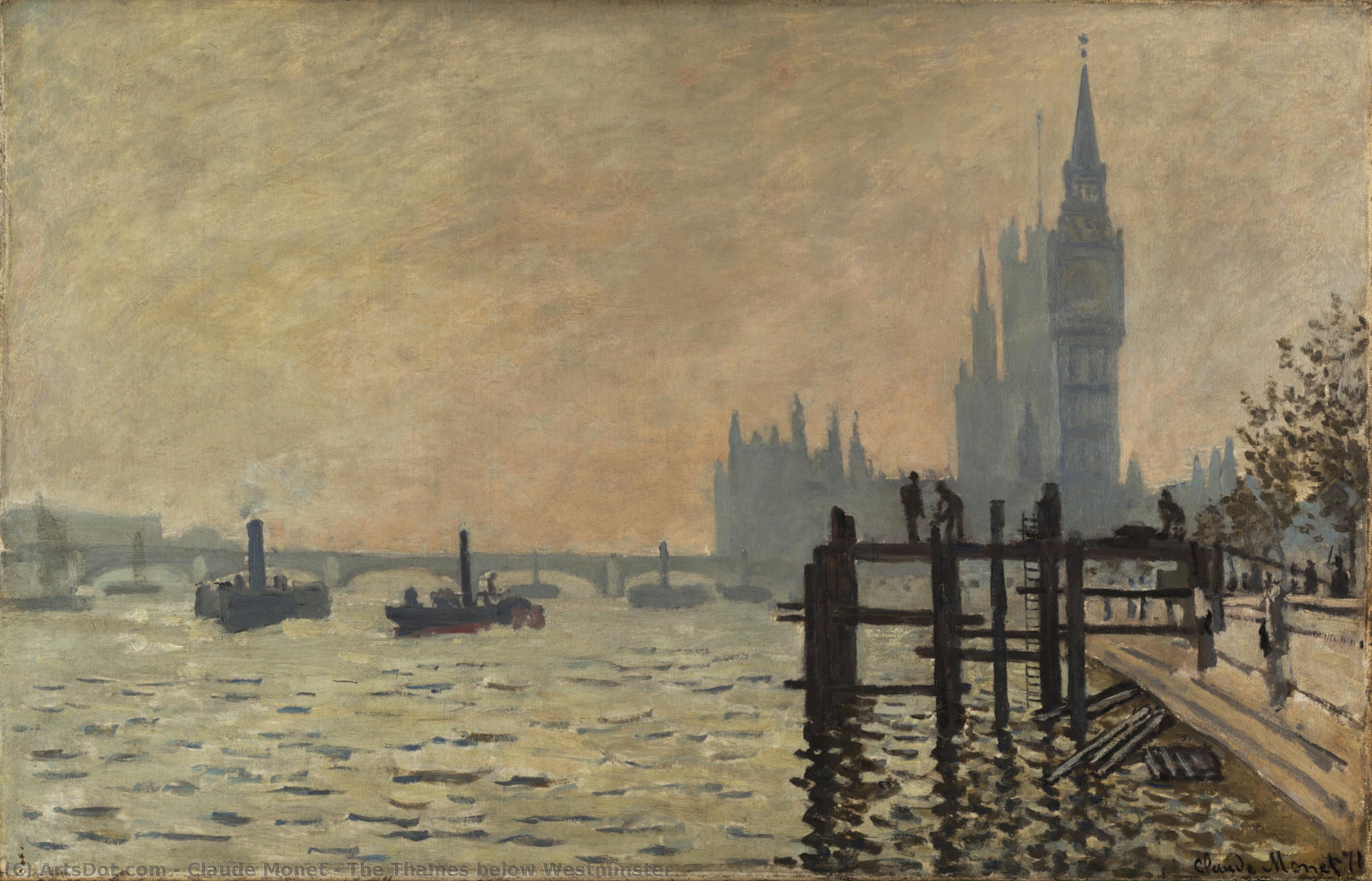 Wikioo.org - สารานุกรมวิจิตรศิลป์ - จิตรกรรม Claude Monet - The Thames below Westminster