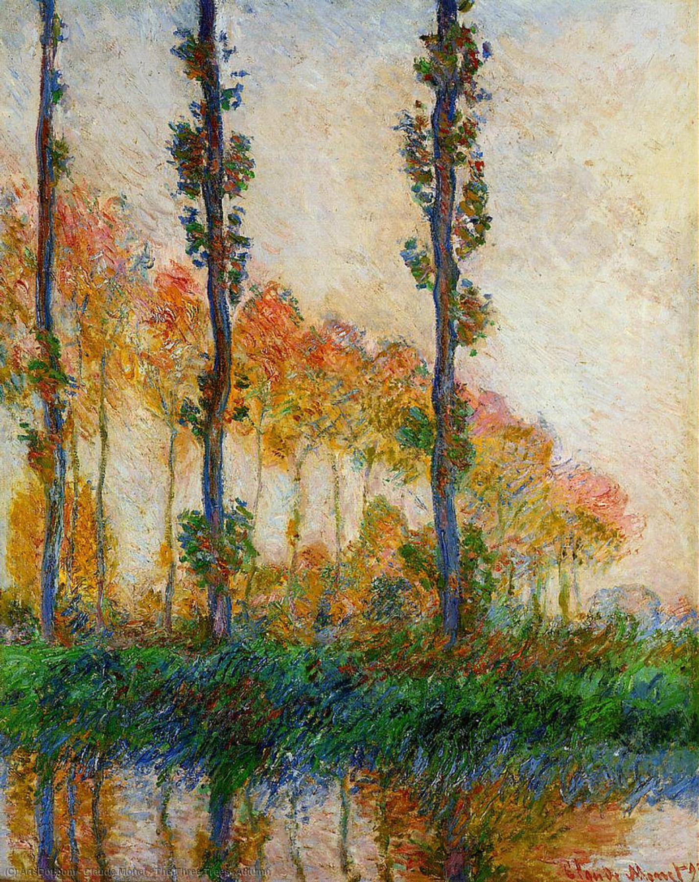 Wikioo.org – L'Enciclopedia delle Belle Arti - Pittura, Opere di Claude Monet - il tre alberi autunno