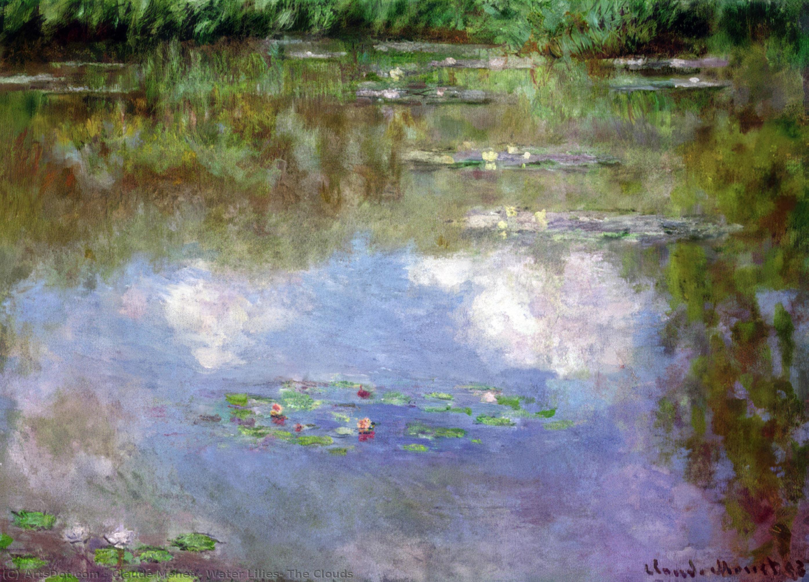Wikioo.org – L'Enciclopedia delle Belle Arti - Pittura, Opere di Claude Monet - gigli d’acqua dopodomani  nubi