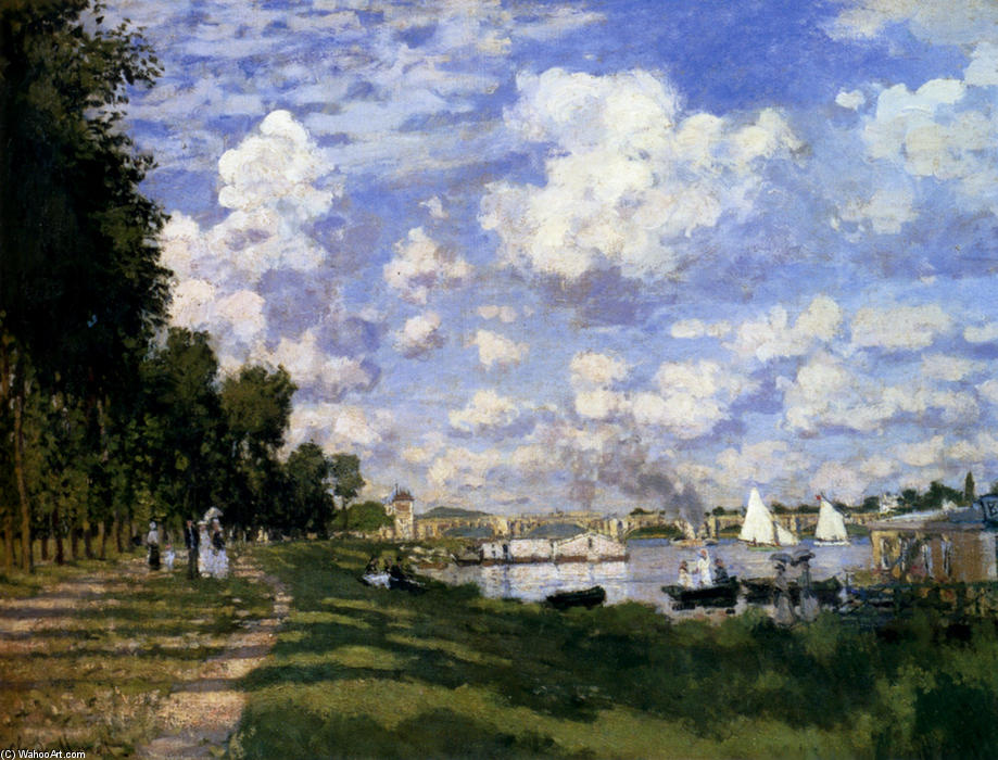 Wikoo.org - موسوعة الفنون الجميلة - اللوحة، العمل الفني Claude Monet - The Marina at Argenteuil