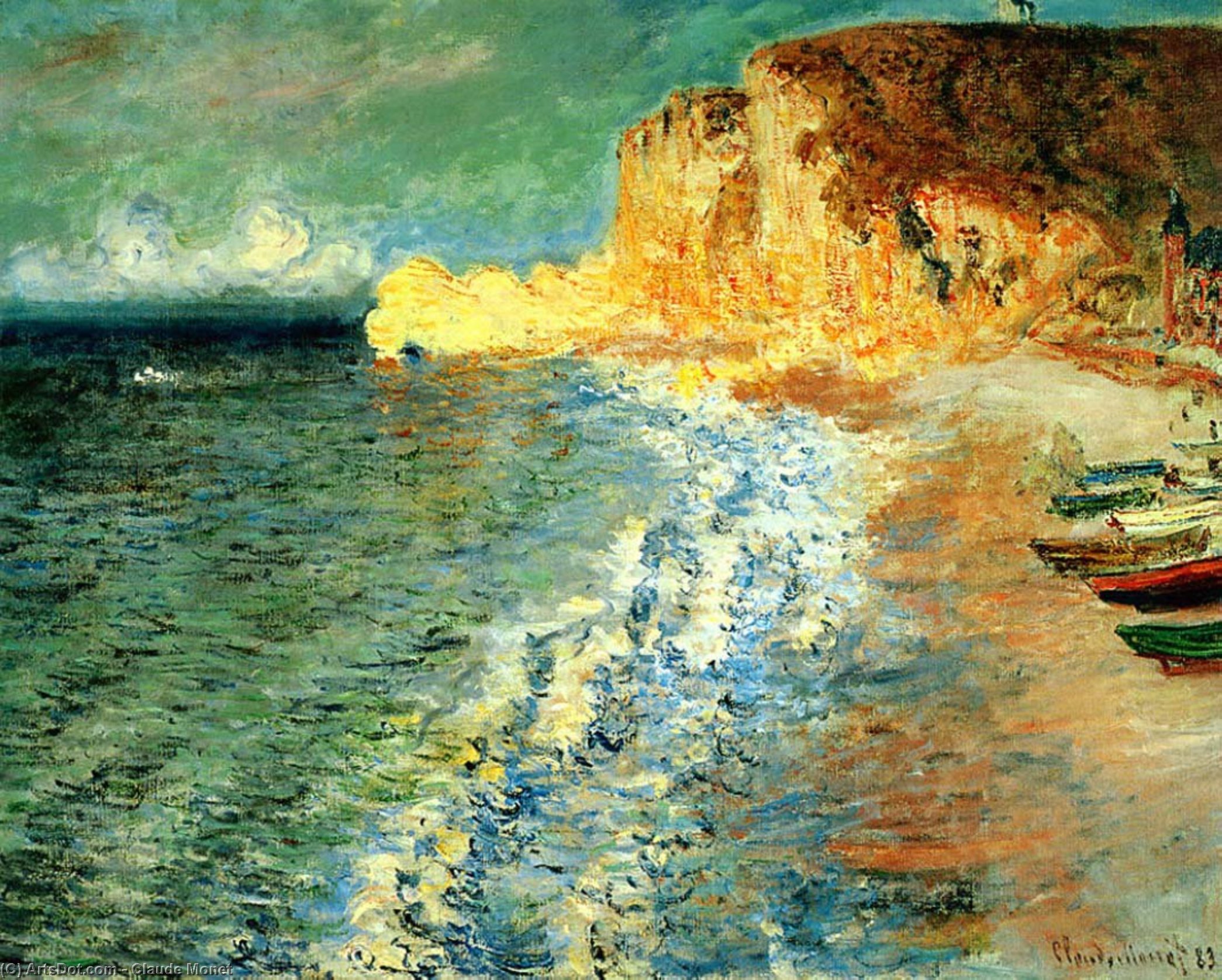 WikiOO.org - Enciklopedija dailės - Tapyba, meno kuriniai Claude Monet - Morning at Etretat