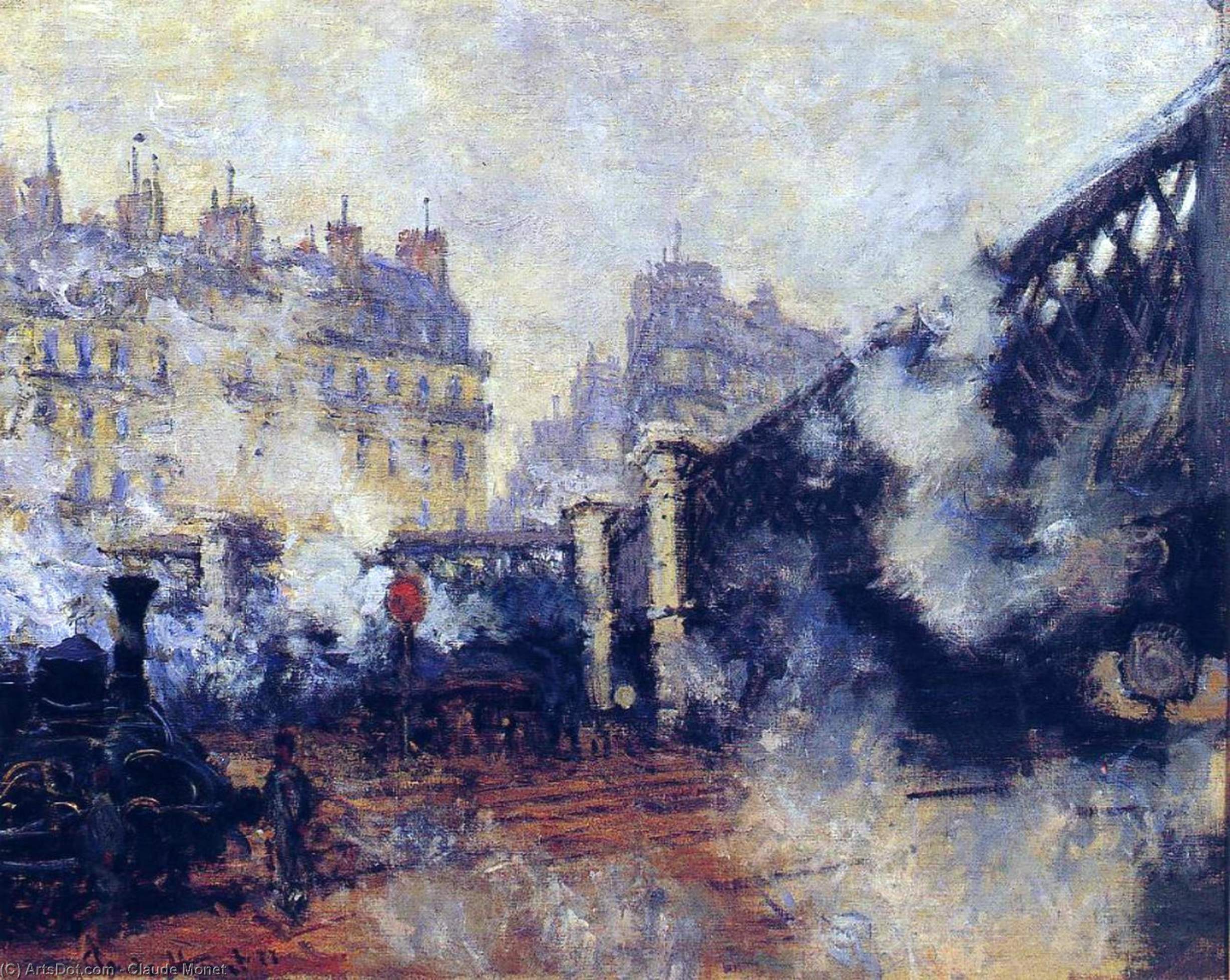 Wikioo.org – La Enciclopedia de las Bellas Artes - Pintura, Obras de arte de Claude Monet - el pont de l'Europe , Gare Saint-Lazare