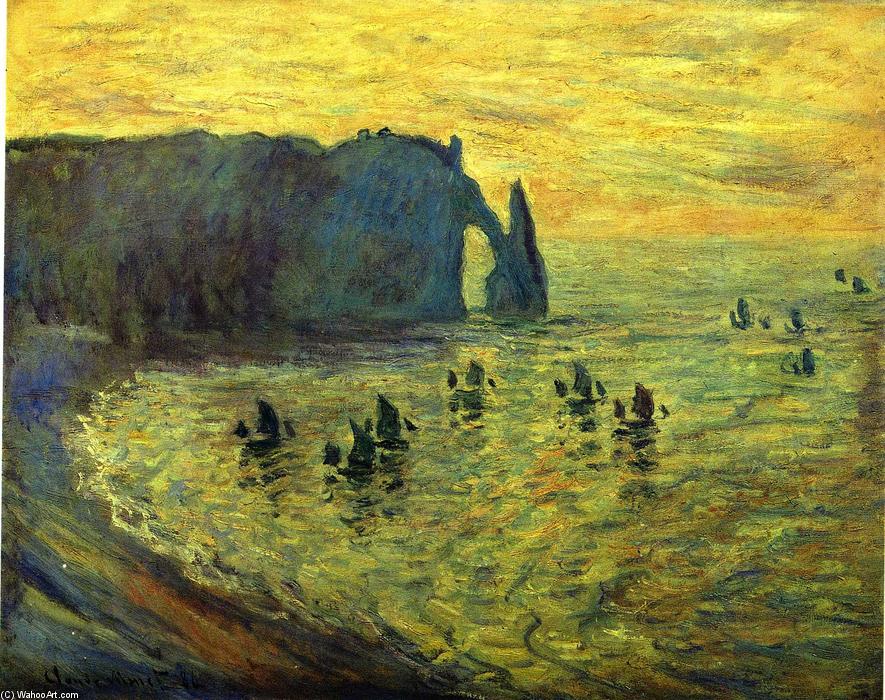 Wikioo.org - The Encyclopedia of Fine Arts - Painting, Artwork by Claude Monet - The Cliffs at Etretat