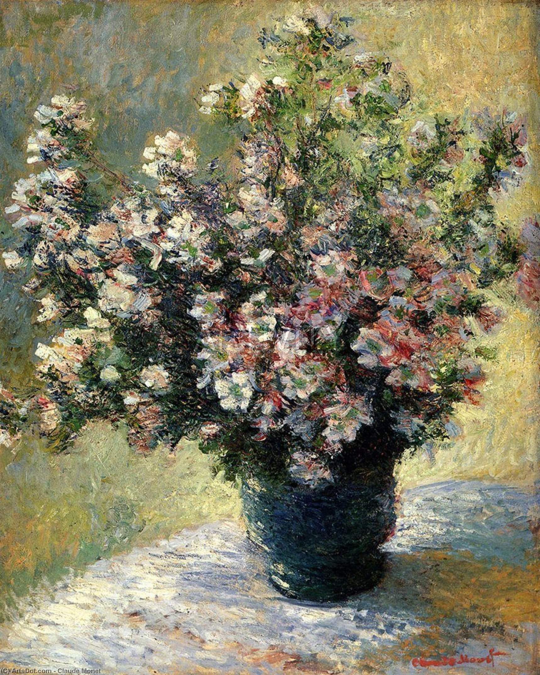 WikiOO.org – 美術百科全書 - 繪畫，作品 Claude Monet - 鲜花的花瓶