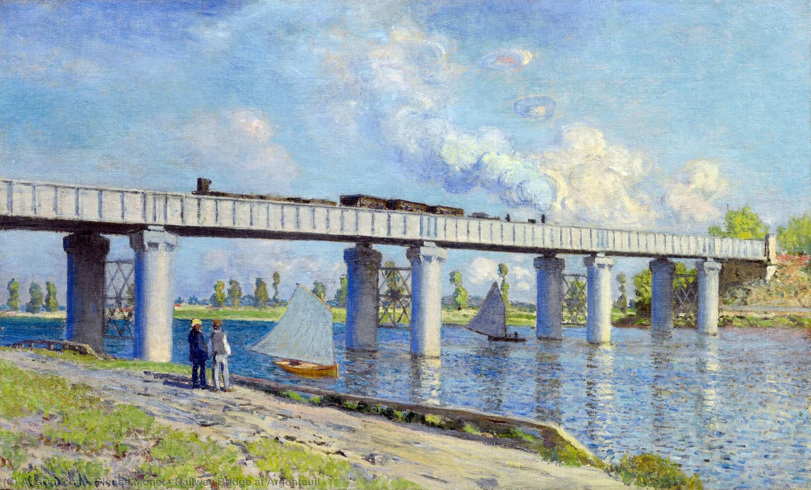 Wikioo.org - The Encyclopedia of Fine Arts - Painting, Artwork by Claude Monet - Railway Bridge at Argenteuil