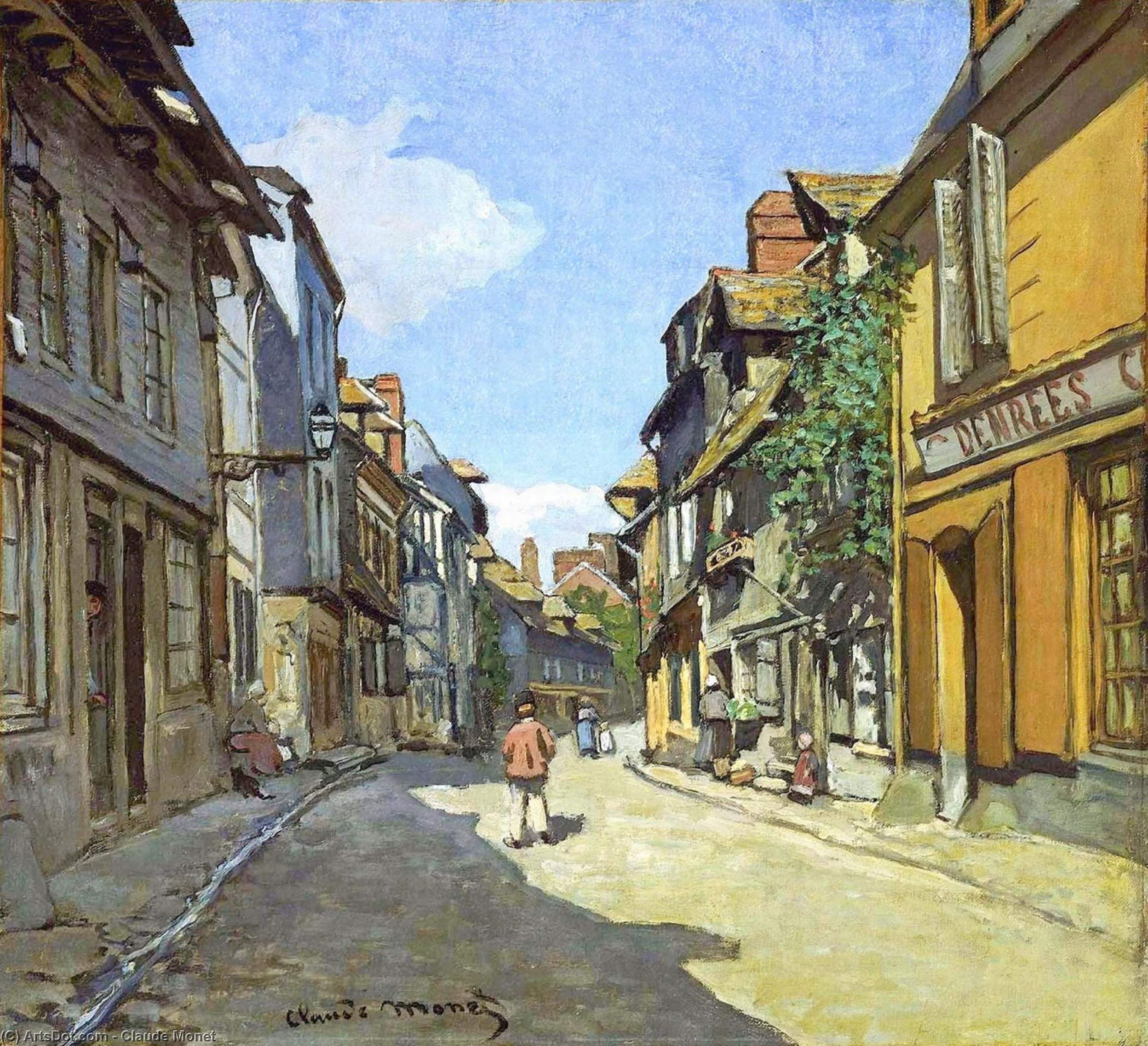 WikiOO.org - Encyclopedia of Fine Arts - Maleri, Artwork Claude Monet - The La Rue Bavolle at Honfleur