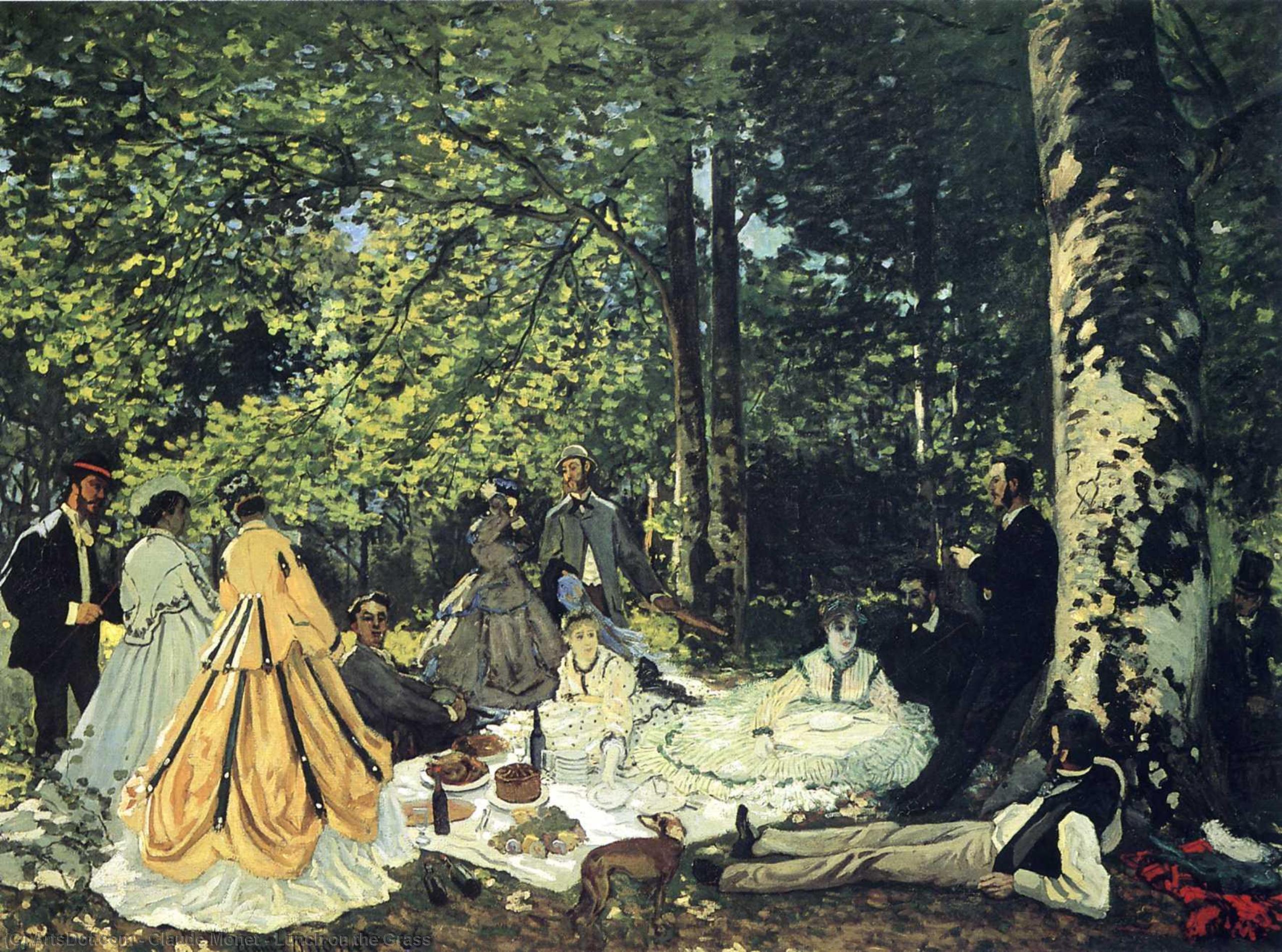 WikiOO.org - Энциклопедия изобразительного искусства - Живопись, Картины  Claude Monet - обед в  тот  трава