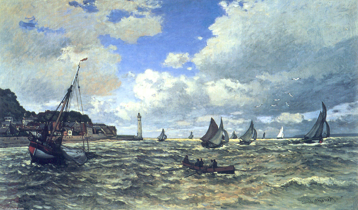 Wikioo.org - สารานุกรมวิจิตรศิลป์ - จิตรกรรม Claude Monet - The Seine Estuary at Honfluer
