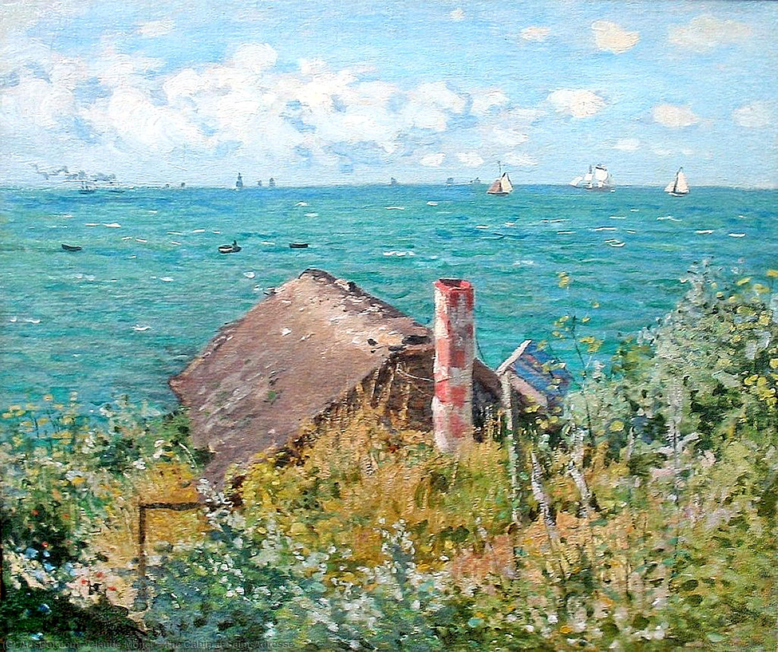 Wikioo.org - สารานุกรมวิจิตรศิลป์ - จิตรกรรม Claude Monet - The Cabin at Saint-Adresse