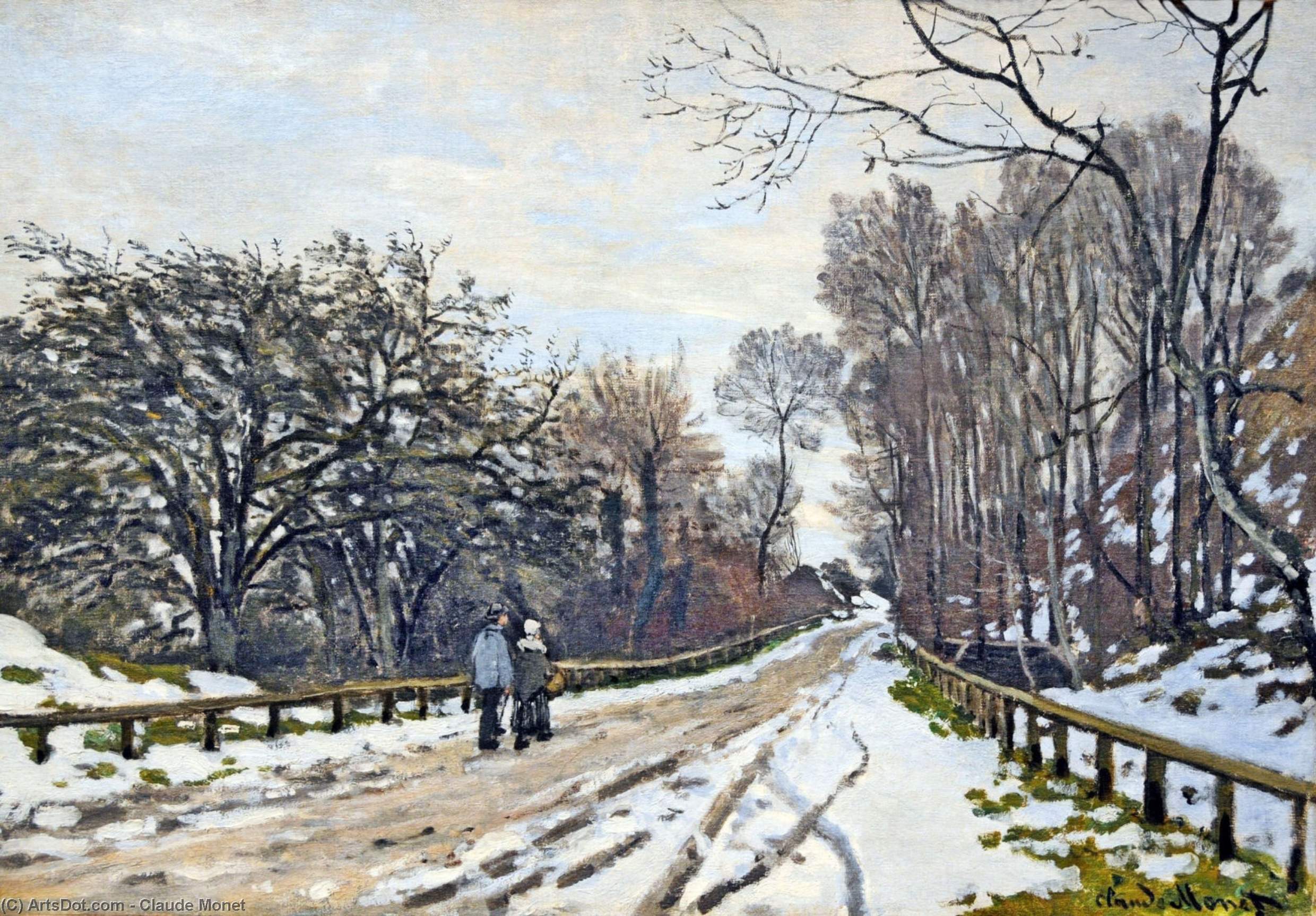 Wikioo.org - The Encyclopedia of Fine Arts - Painting, Artwork by Claude Monet - The Road to the Farm of Saint-Simeon