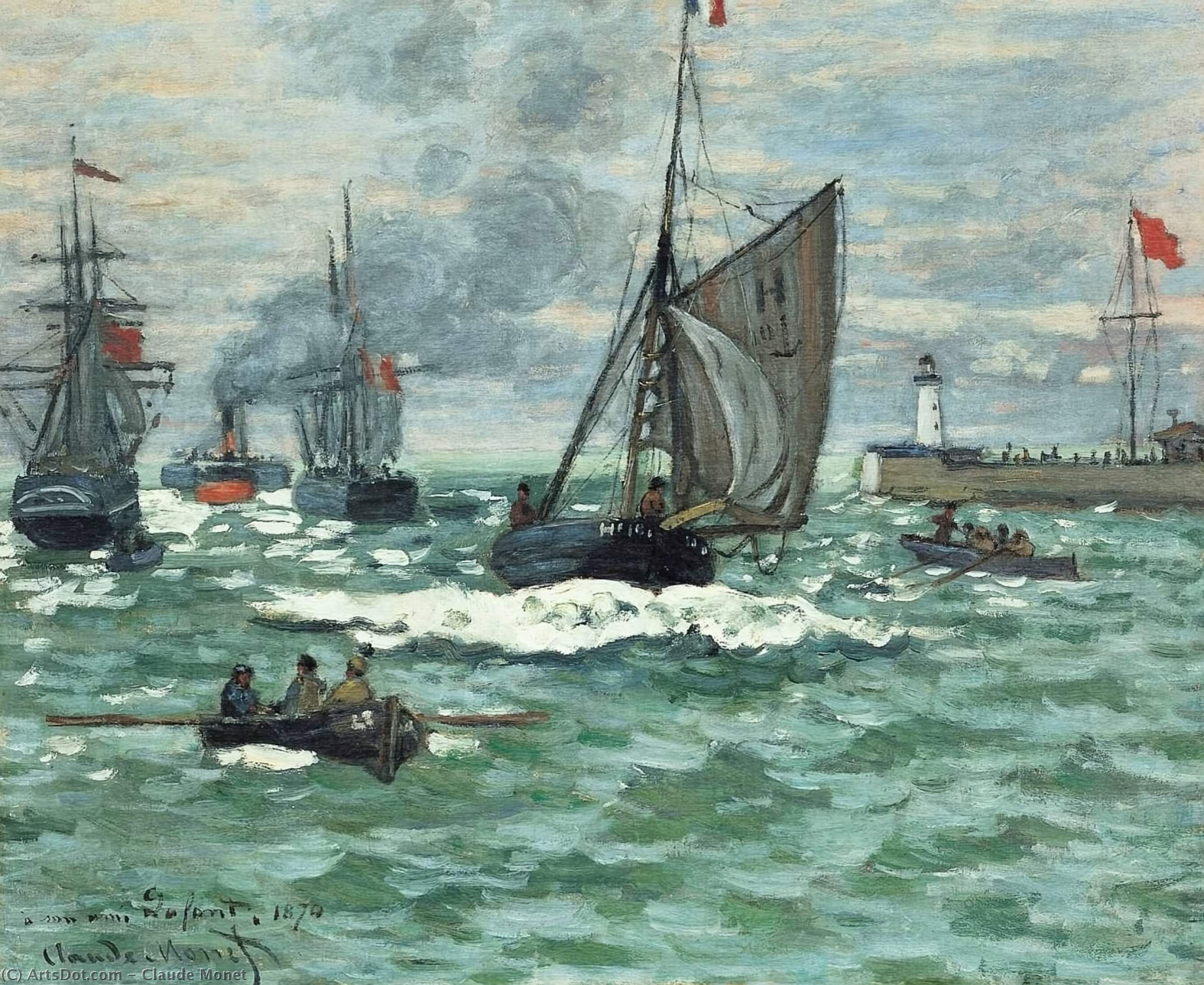 WikiOO.org - Encyclopedia of Fine Arts - Maleri, Artwork Claude Monet - Entrance to the Port of Honfleur